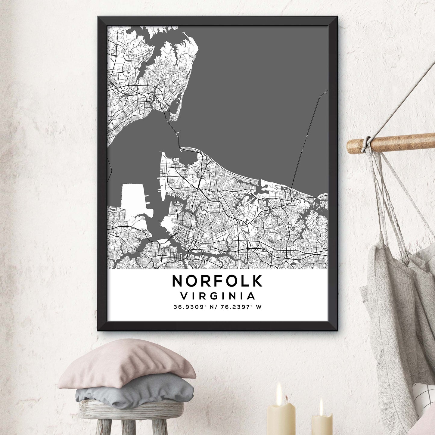 Norfolk,Virginia Map Print