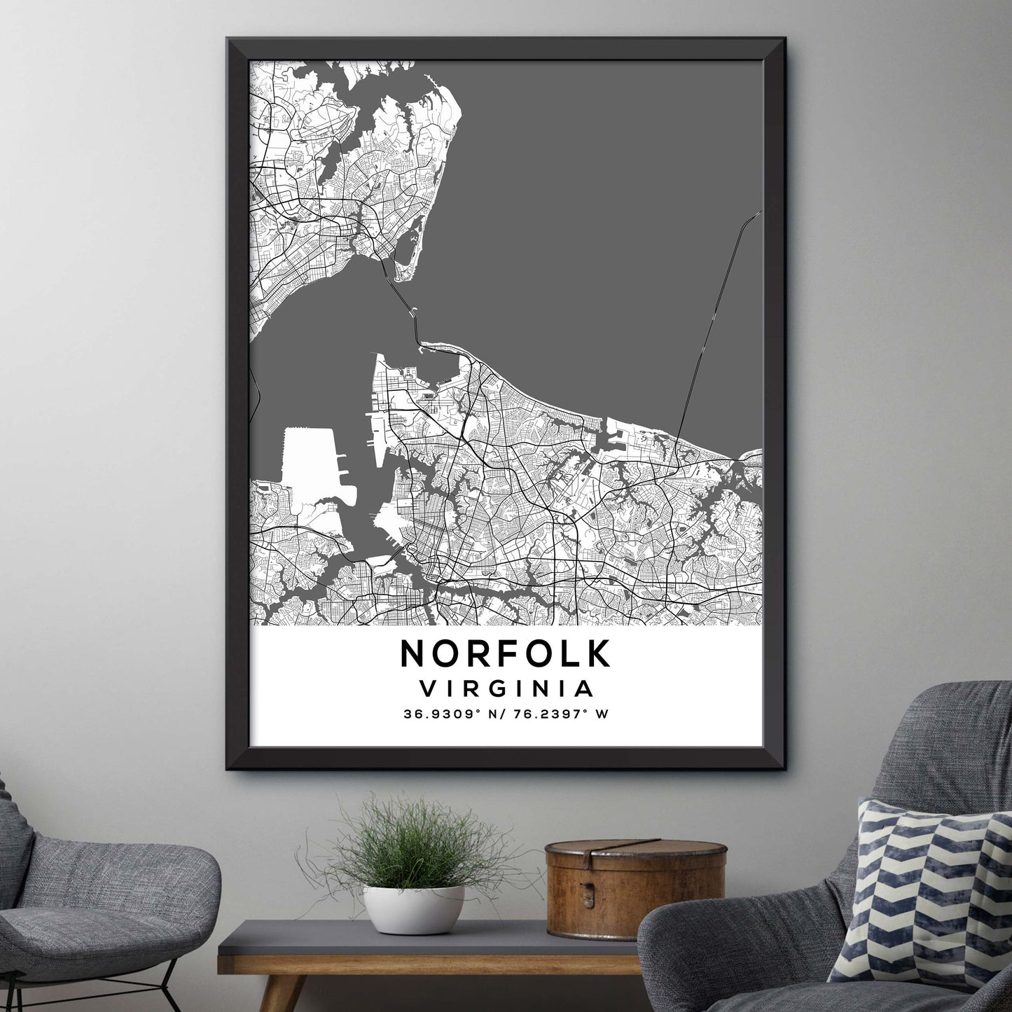 Norfolk,Virginia Map Print