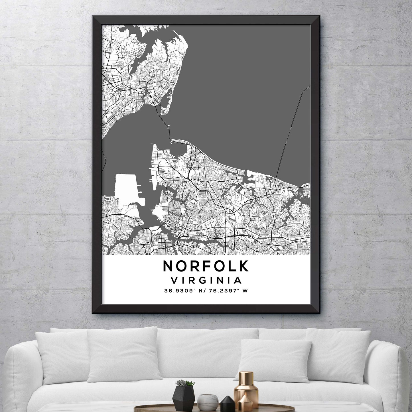 Norfolk,Virginia Map Print