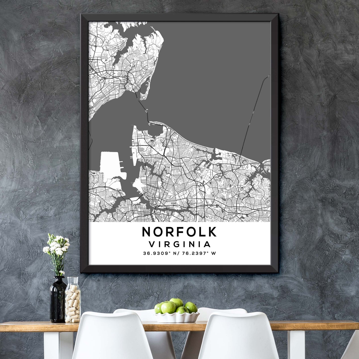 Norfolk,Virginia Map Print