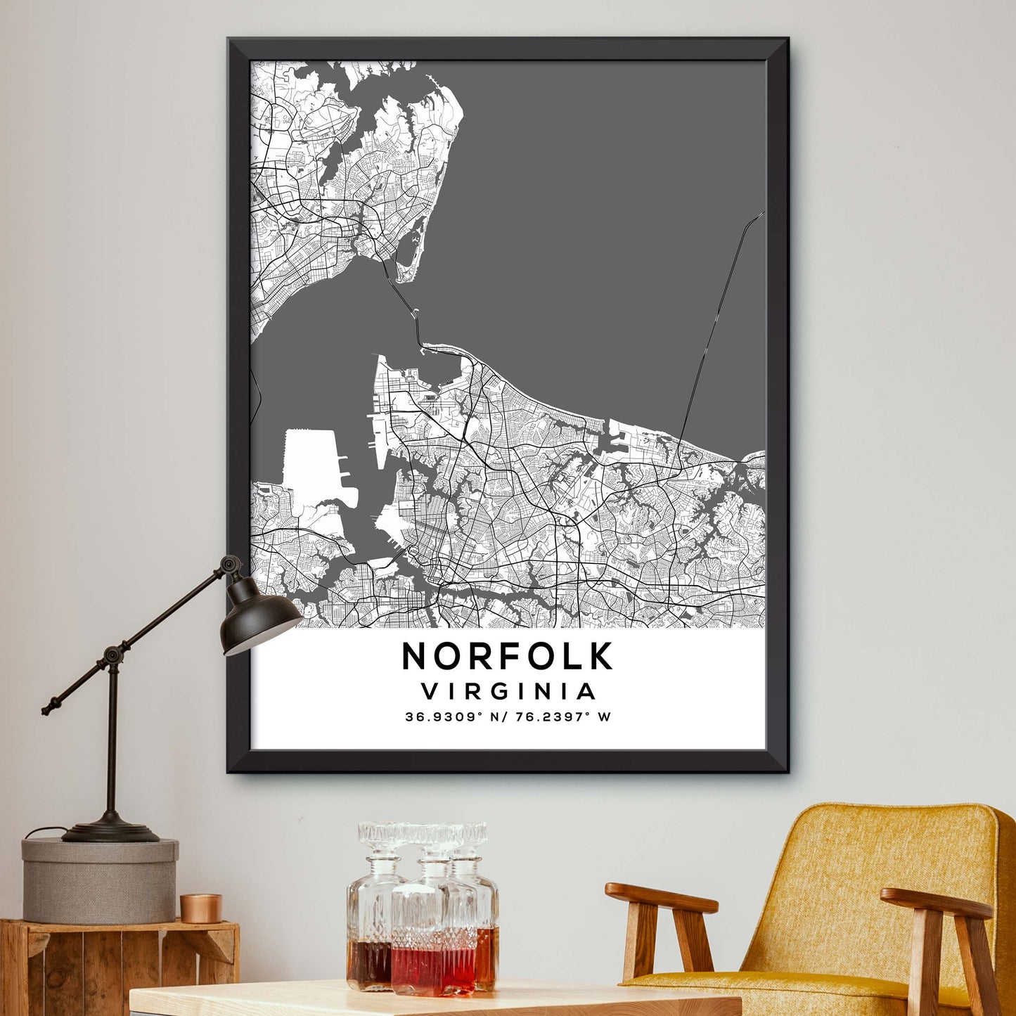 Norfolk,Virginia Map Print