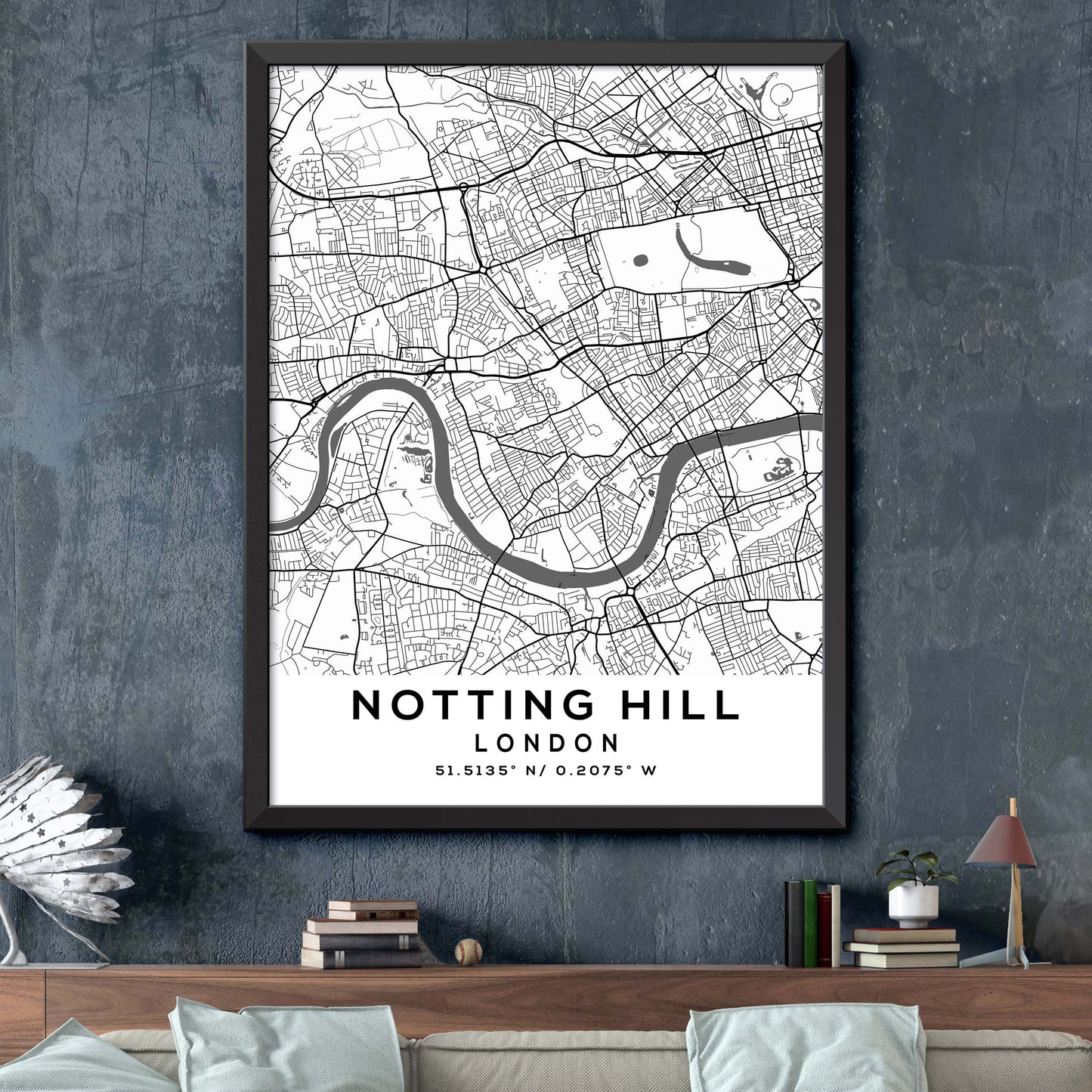 Notting-Hill,London Map Print