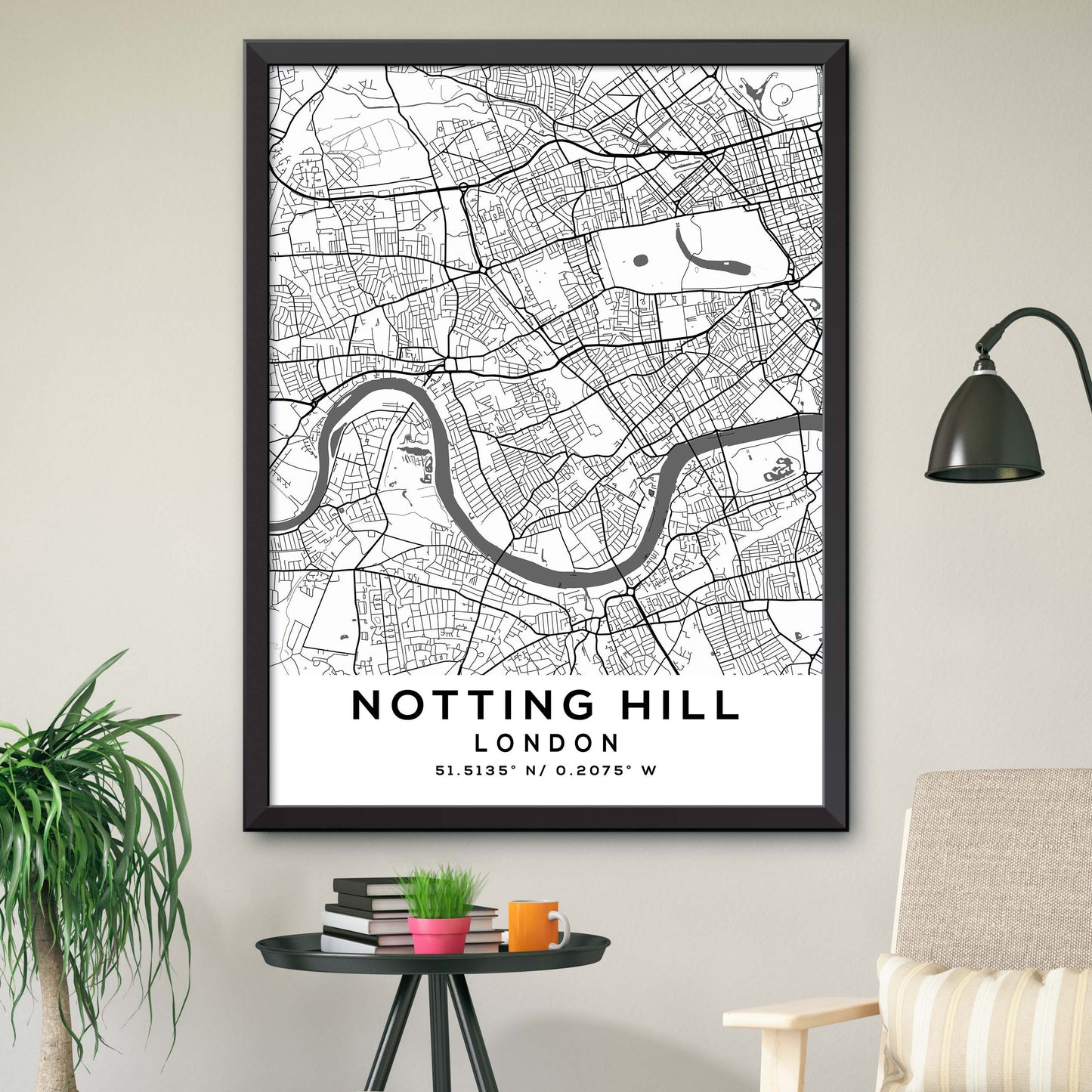 Notting-Hill,London Map Print