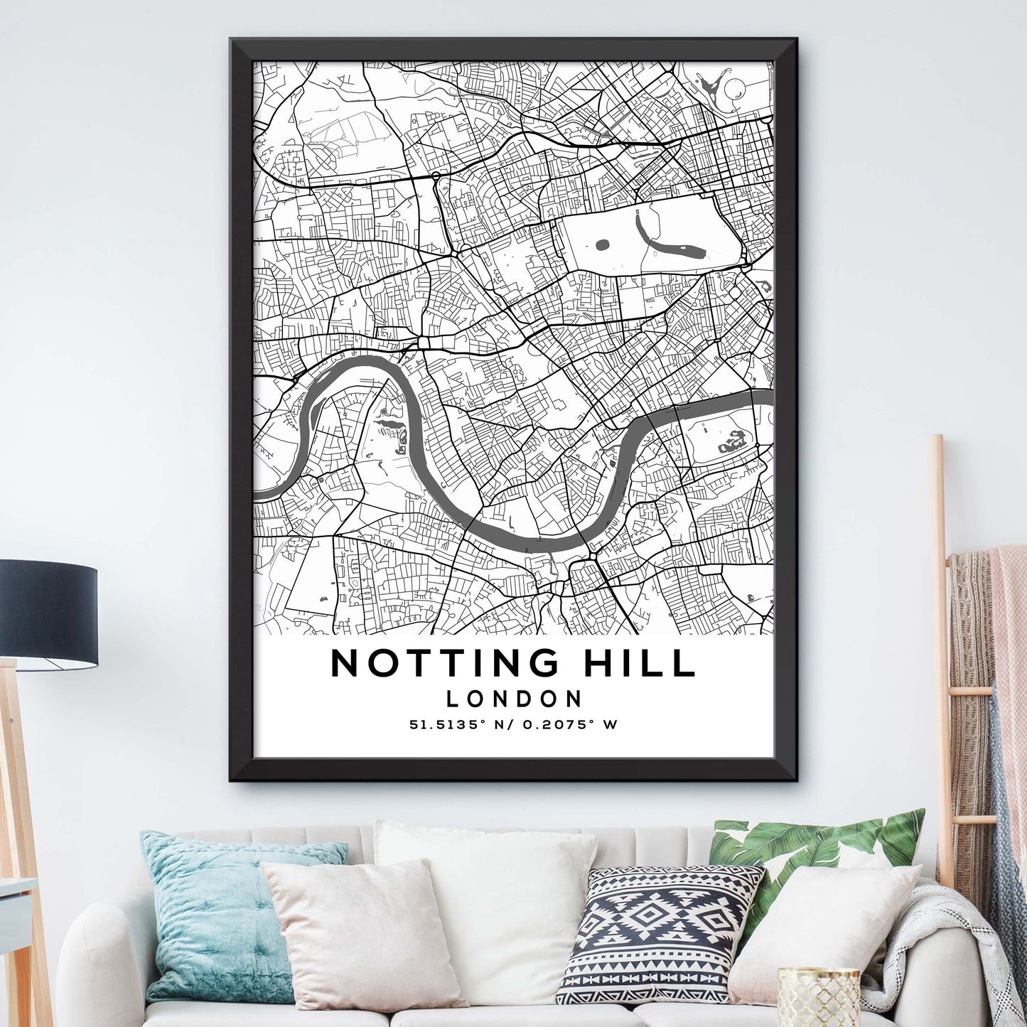 Notting-Hill,London Map Print