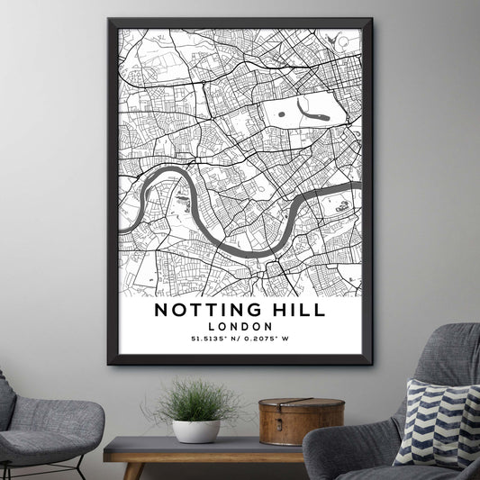 Notting-Hill,London Map Print