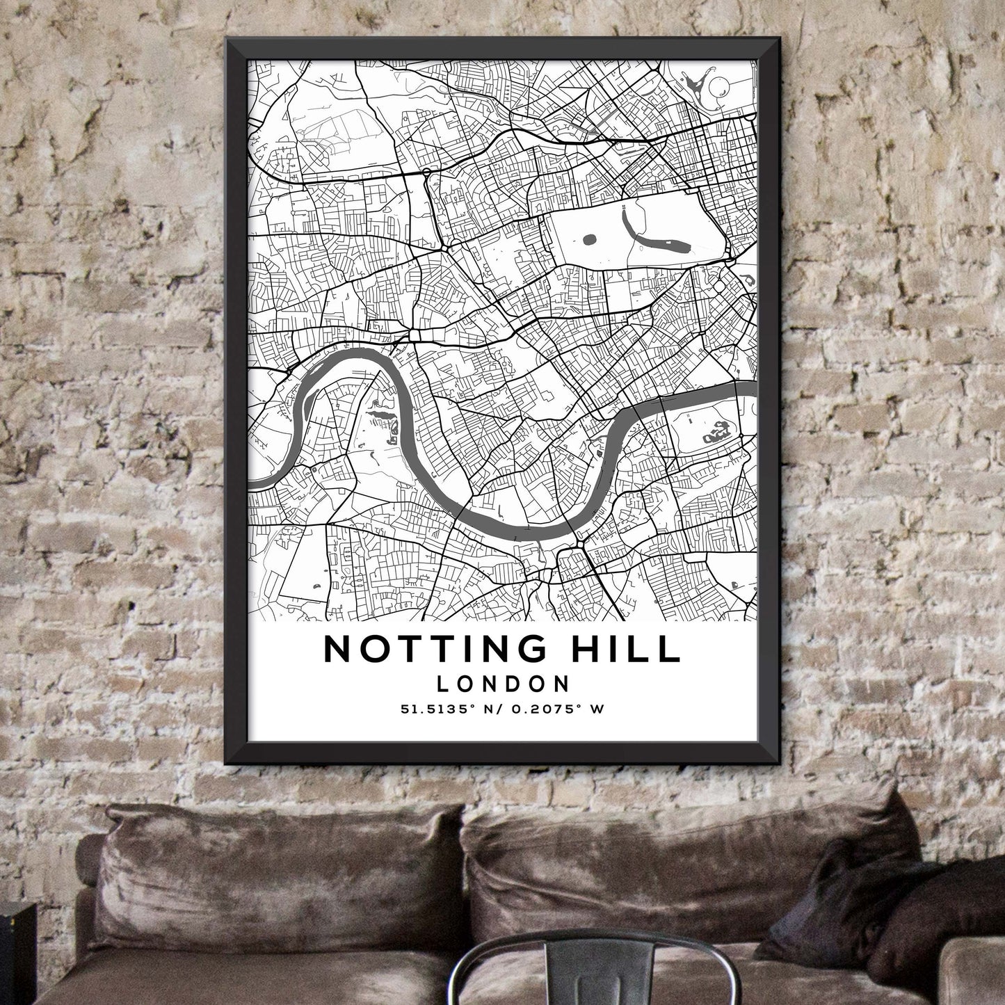 Notting-Hill,London Map Print