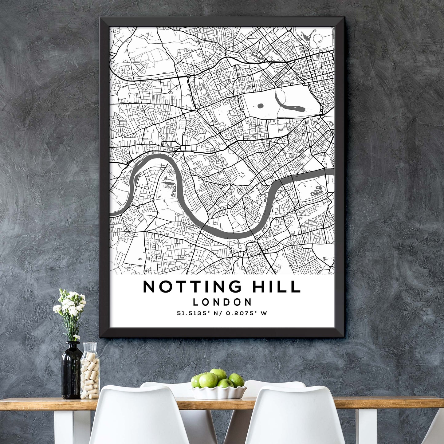 Notting-Hill,London Map Print