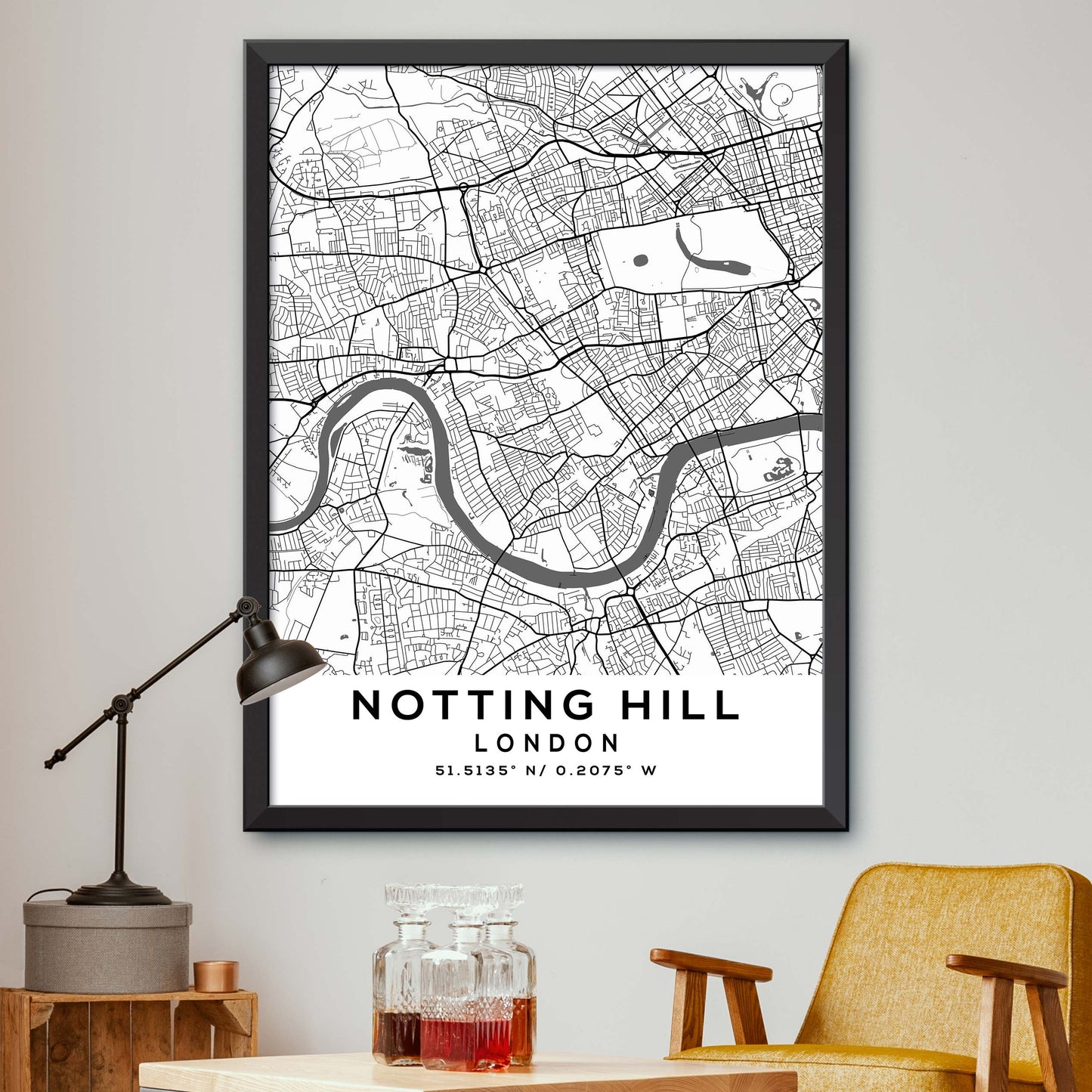 Notting-Hill,London Map Print