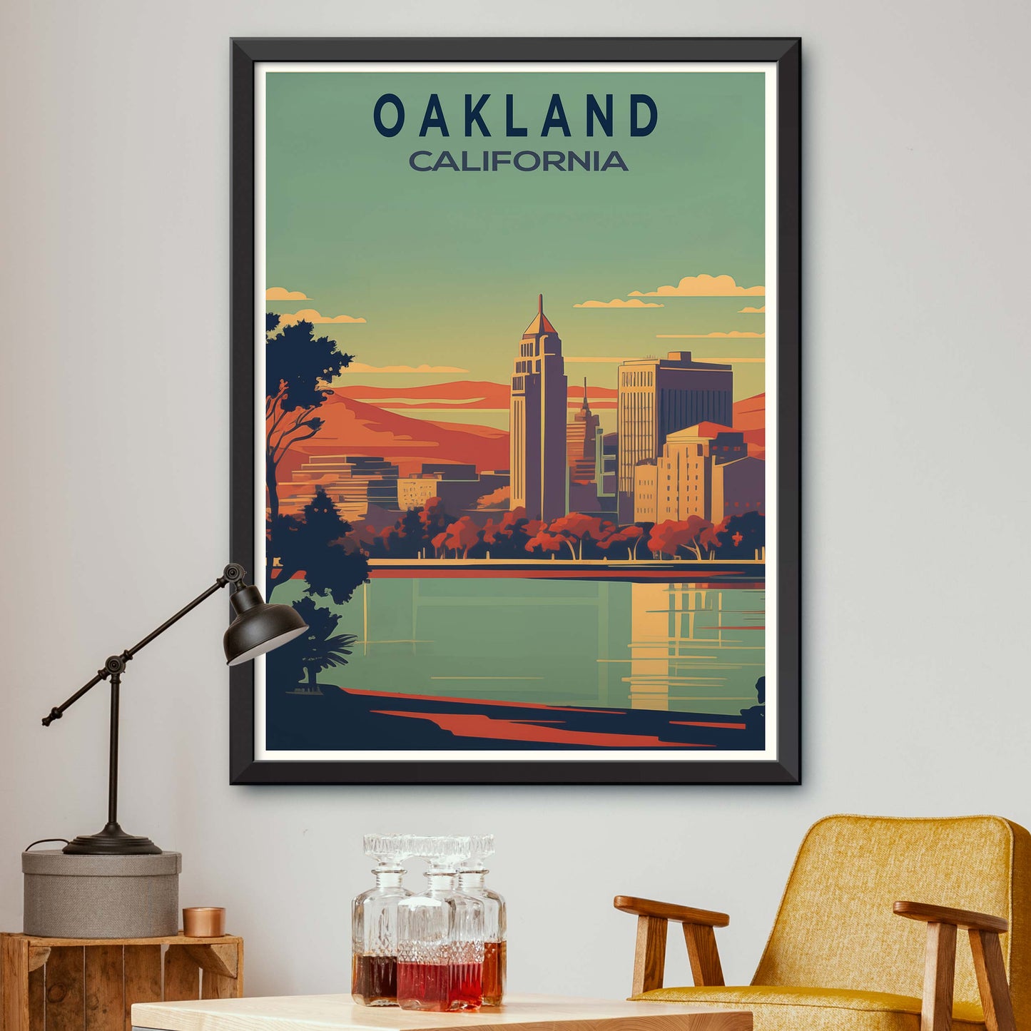 Oakland-USA,Travel Poster Oakland Print