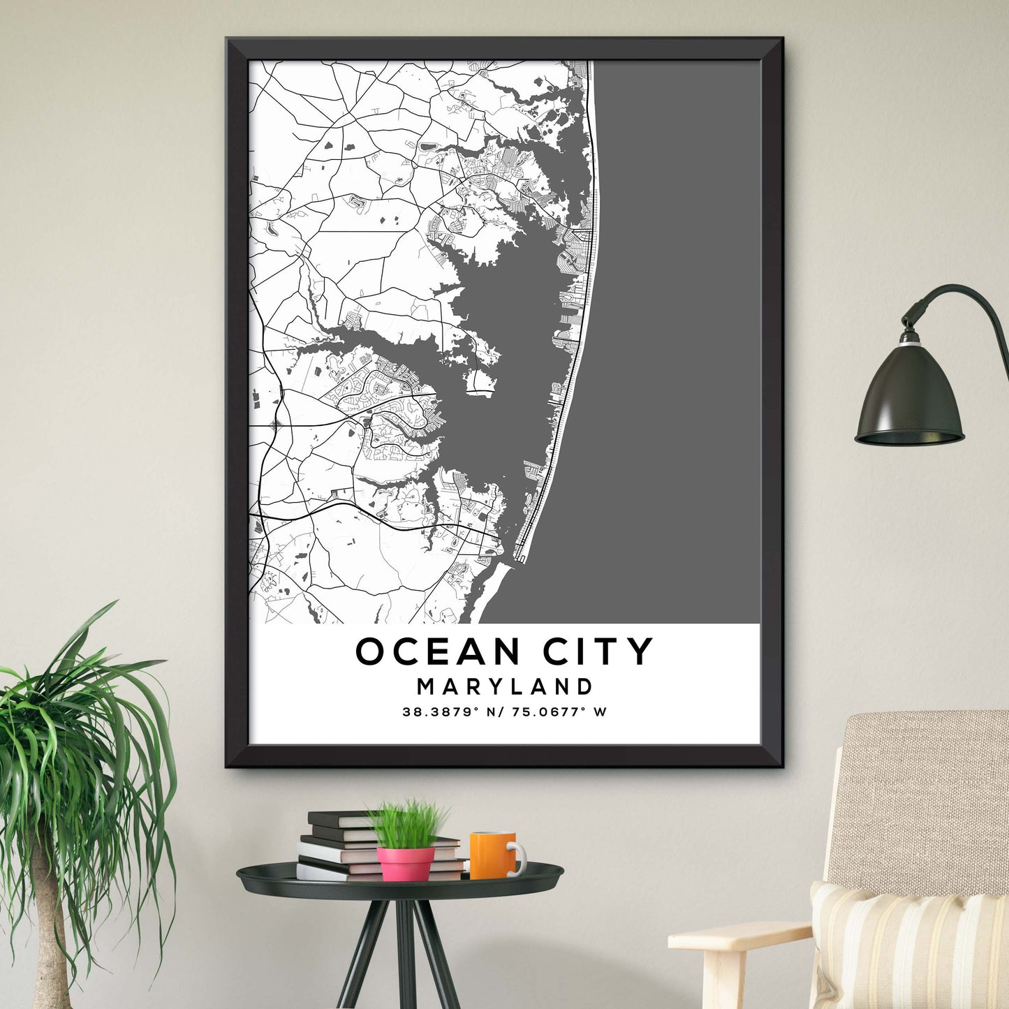 Ocean-City,Maryland Map Print