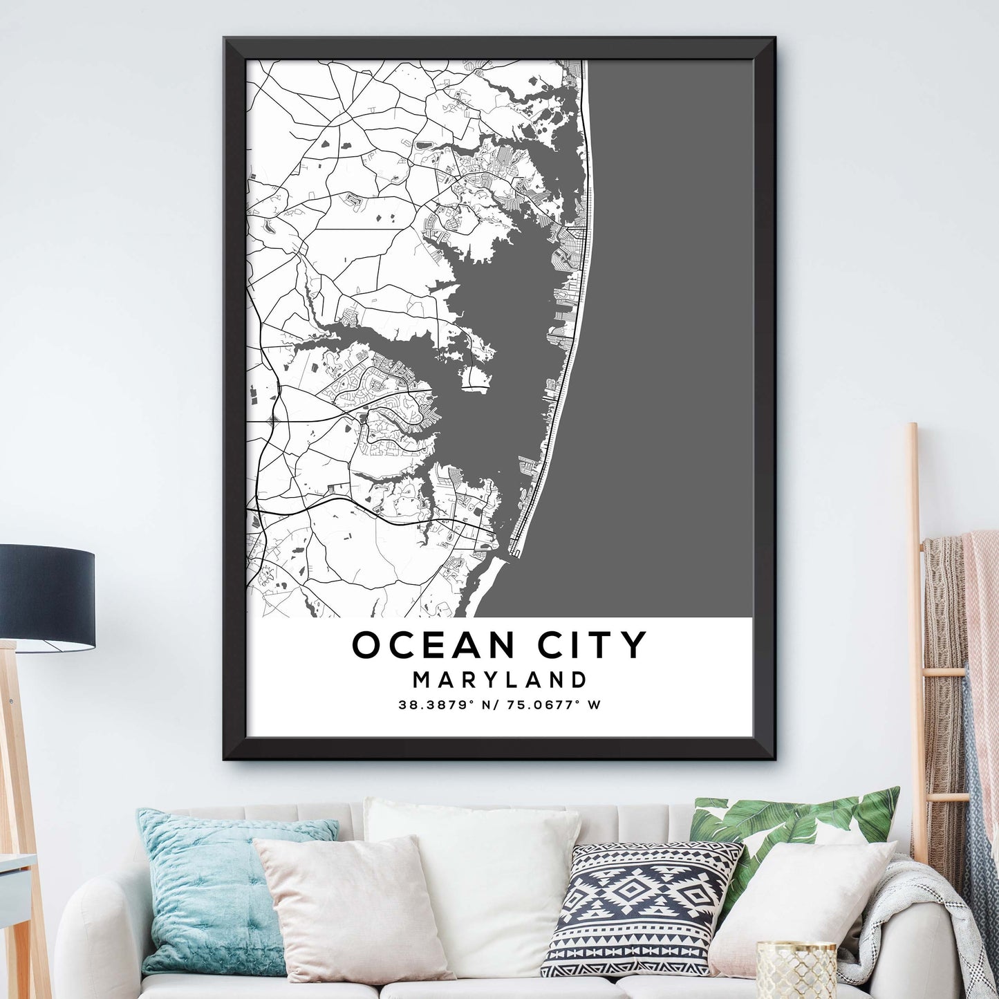 Ocean-City,Maryland Map Print