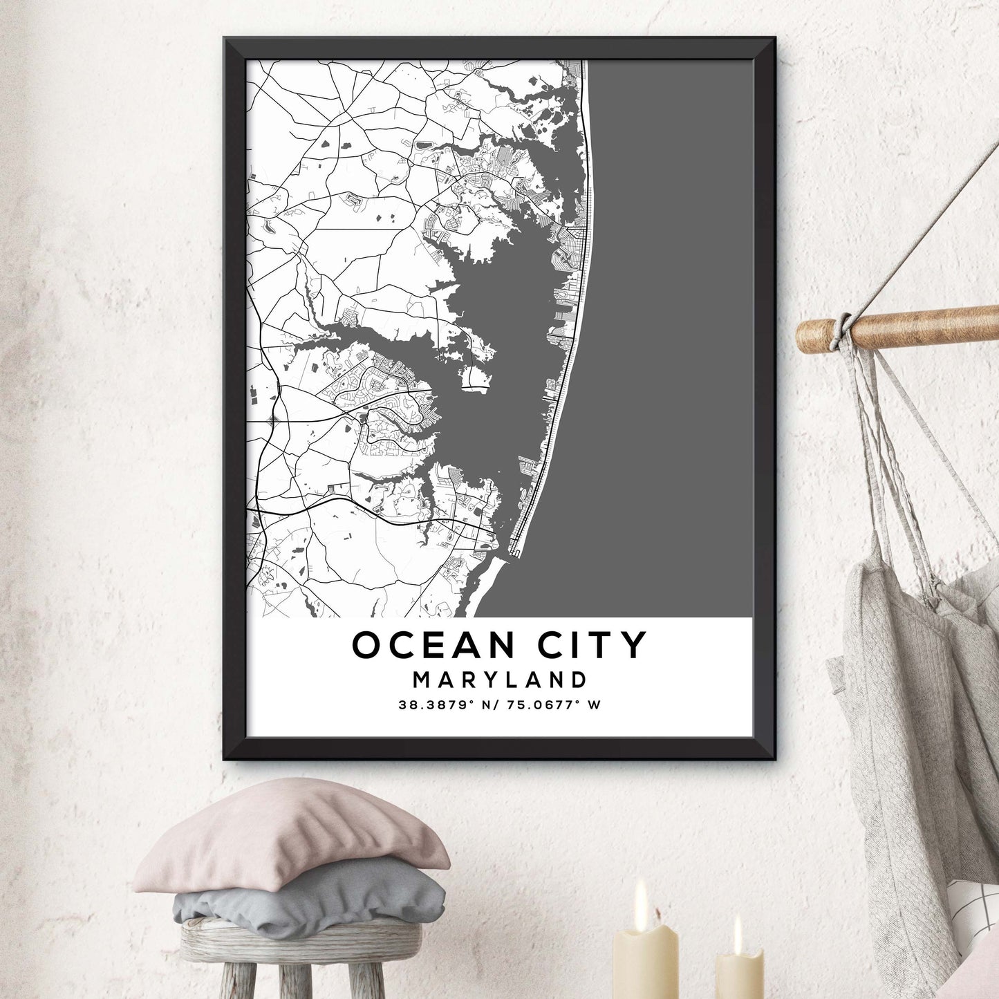 Ocean-City,Maryland Map Print