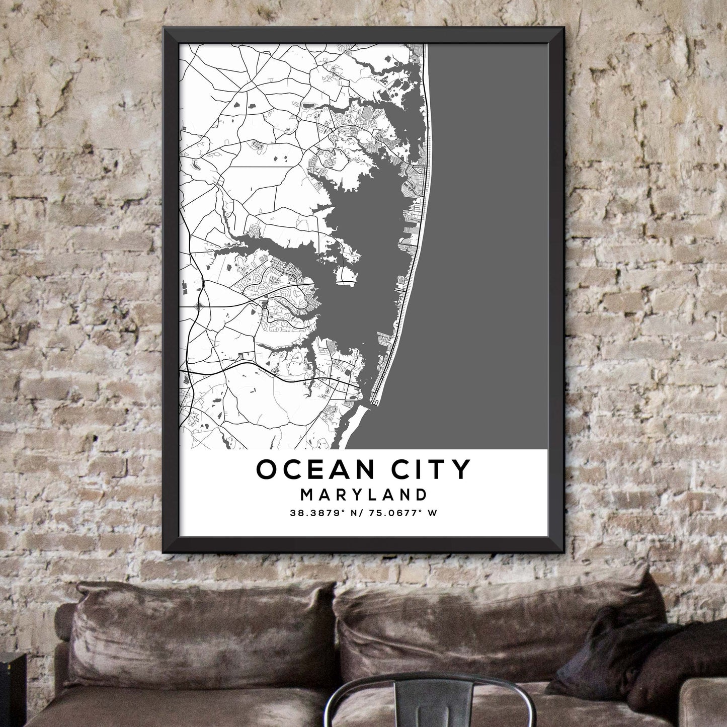 Ocean-City,Maryland Map Print