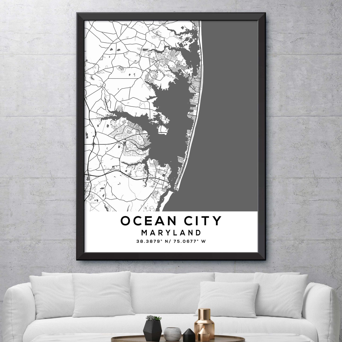 Ocean-City,Maryland Map Print