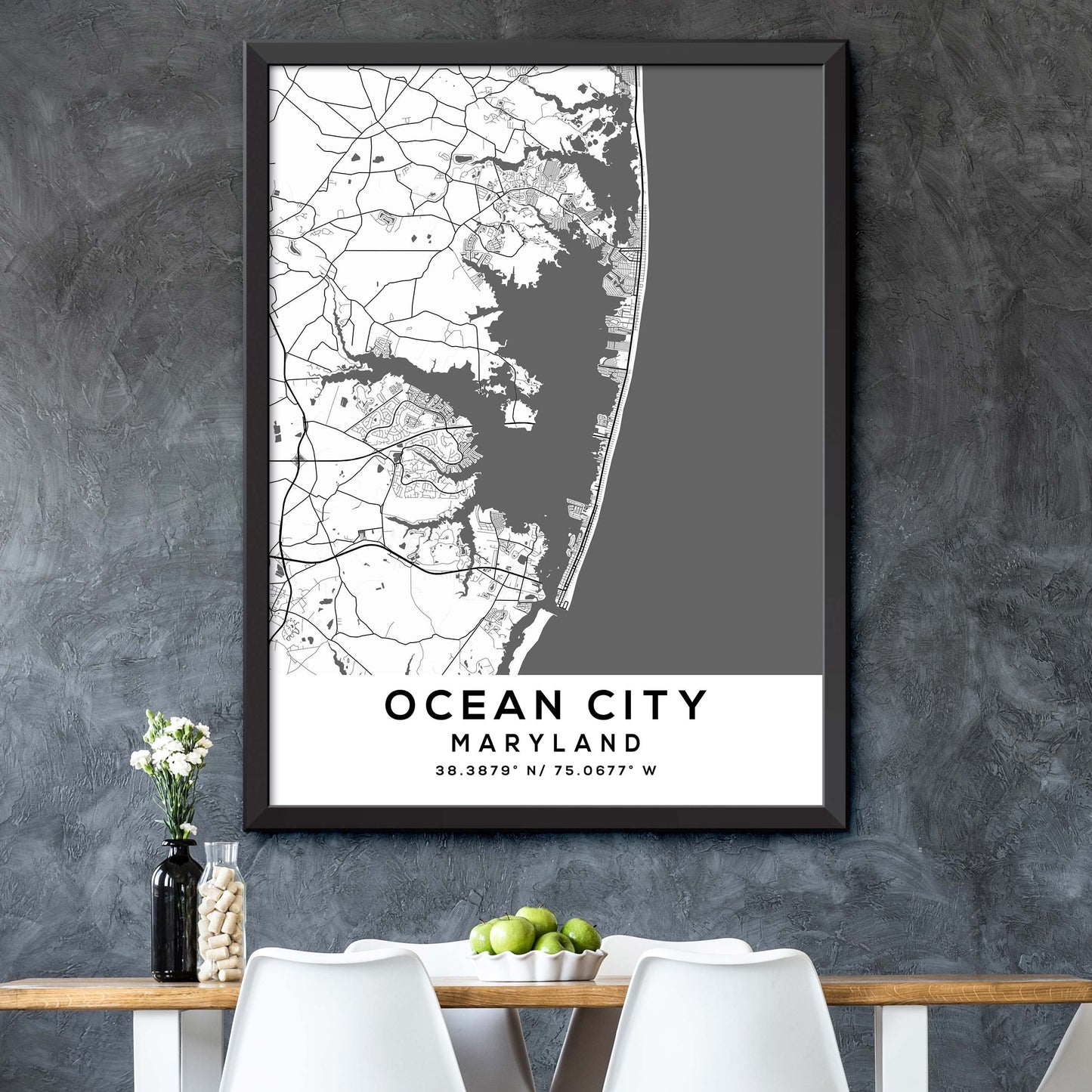 Ocean-City,Maryland Map Print