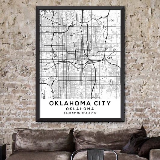 Oklahoma-City,Oklahoma Map Print