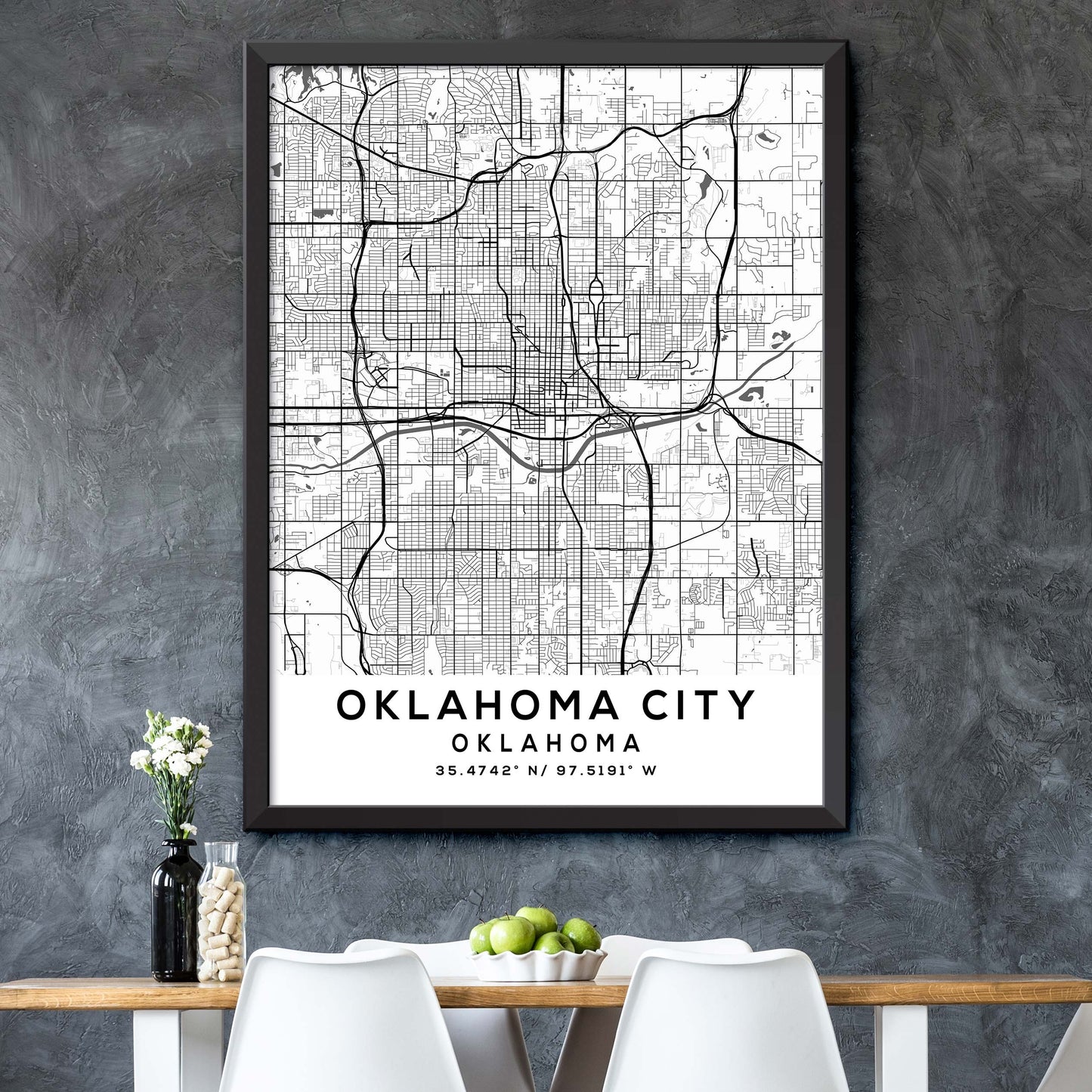 Oklahoma-City,Oklahoma Map Print