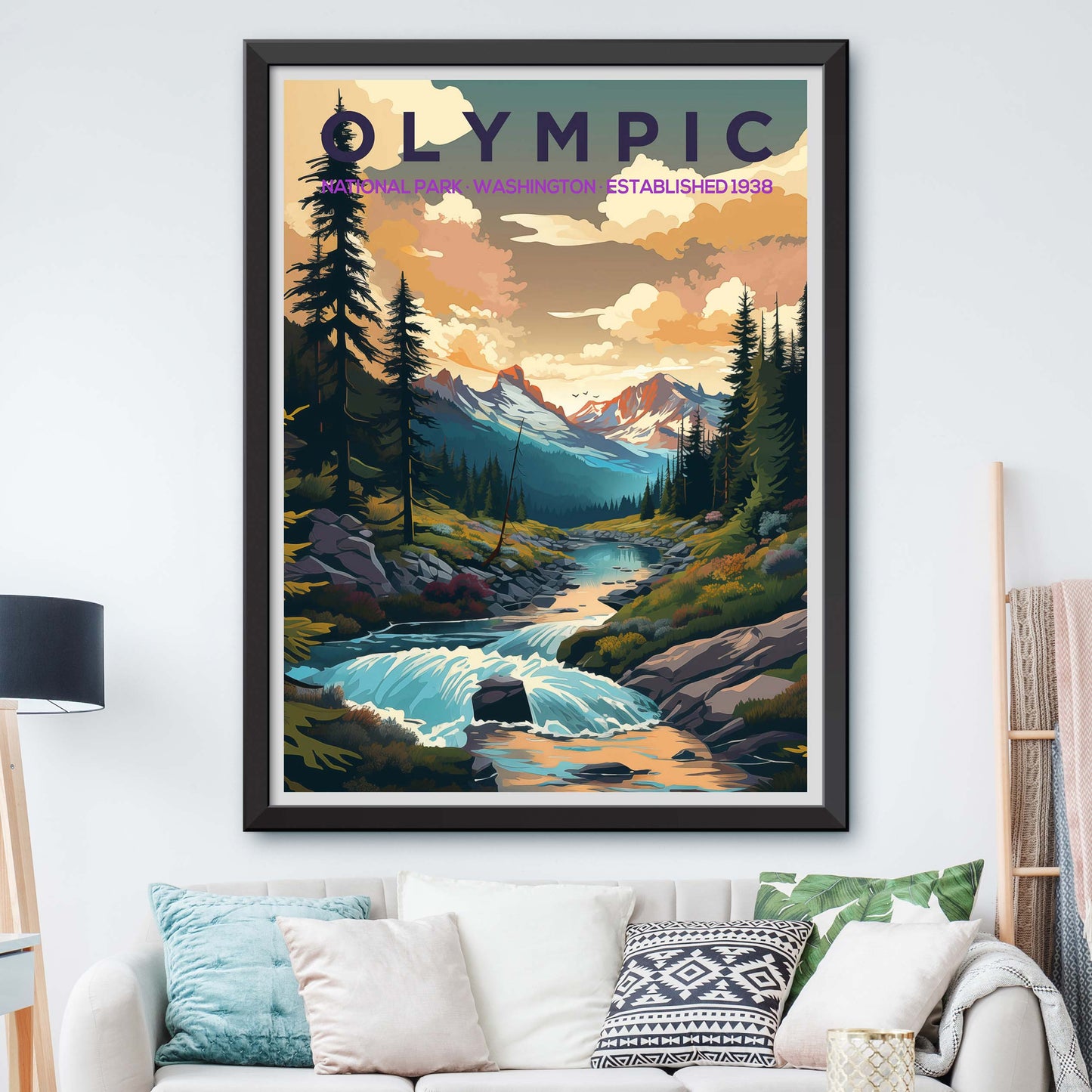Olympic National Park Poster - Washington Travel Print Gift - Hiking Wall Art