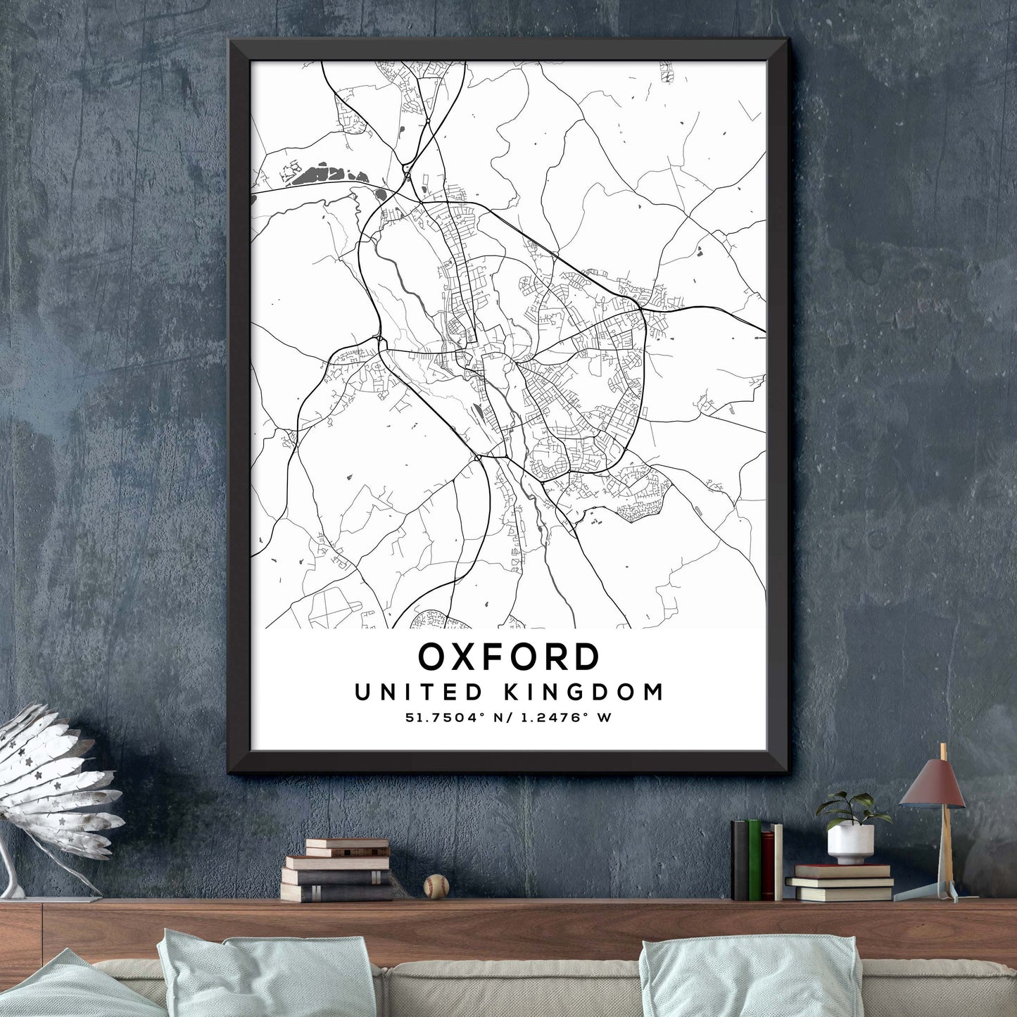 Oxford,United-Kingdom Map Print