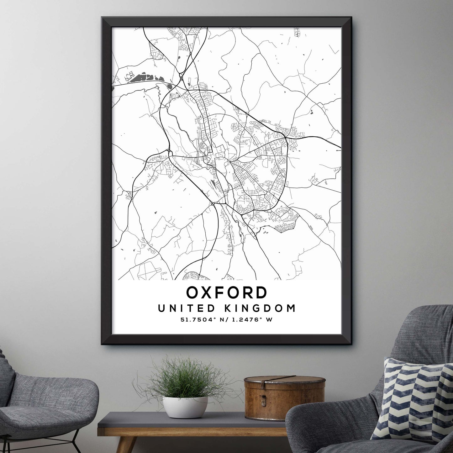 Oxford,United-Kingdom Map Print