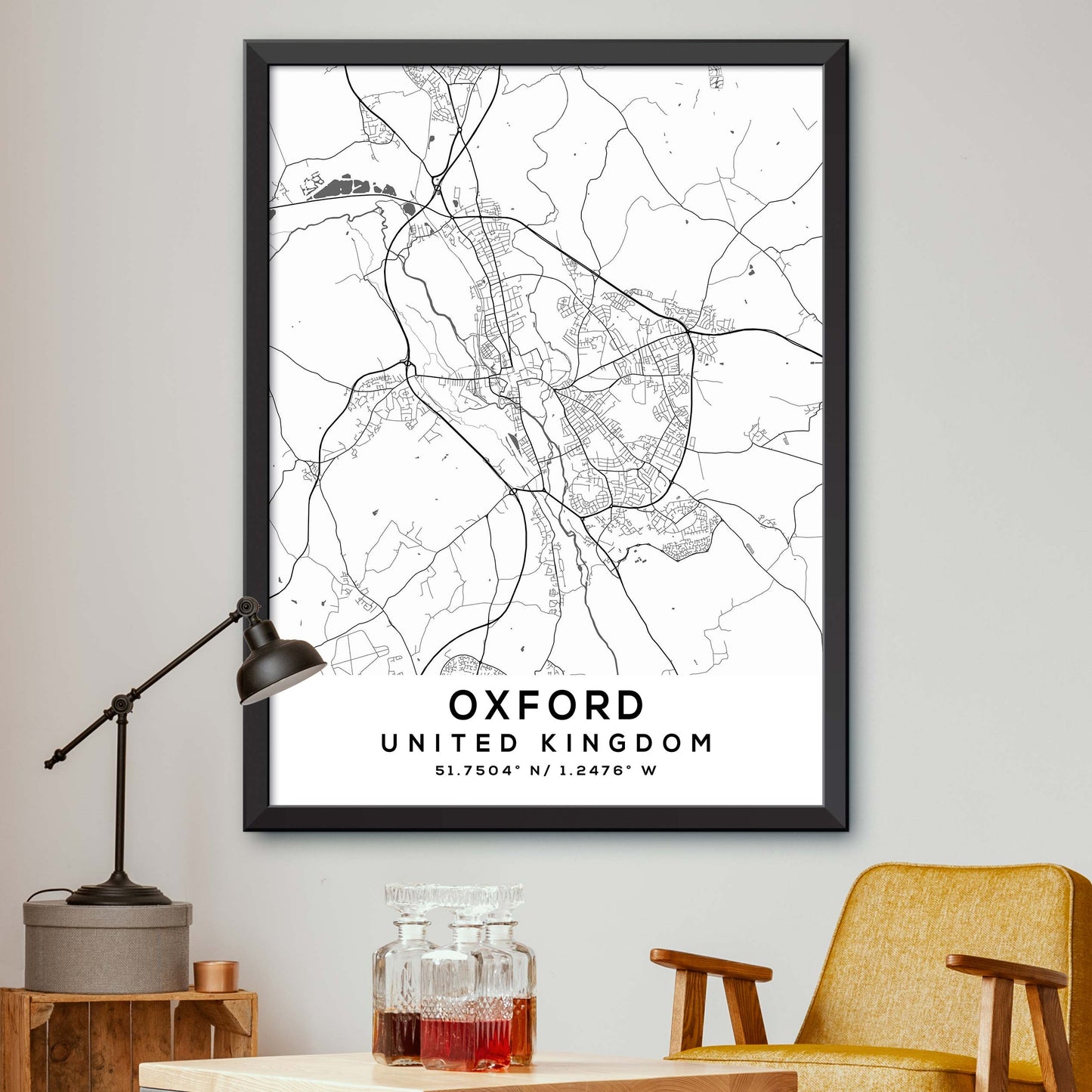 Oxford,United-Kingdom Map Print