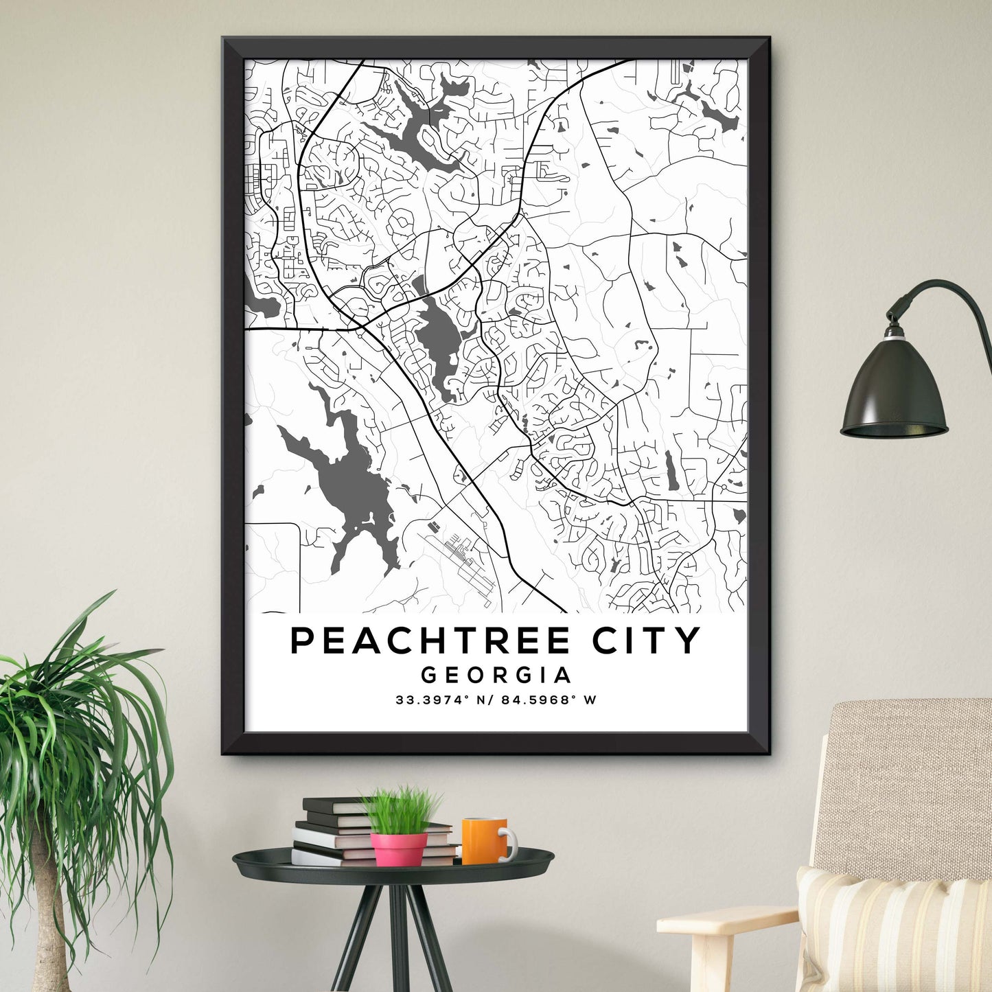 Peachtree-City,Georgia Map Print