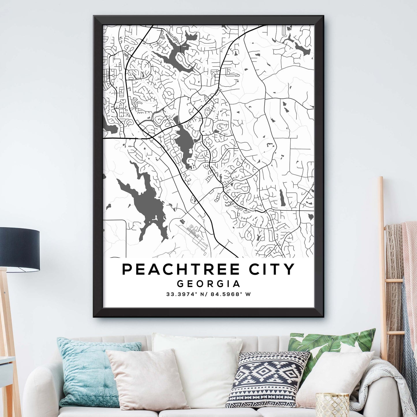 Peachtree-City,Georgia Map Print