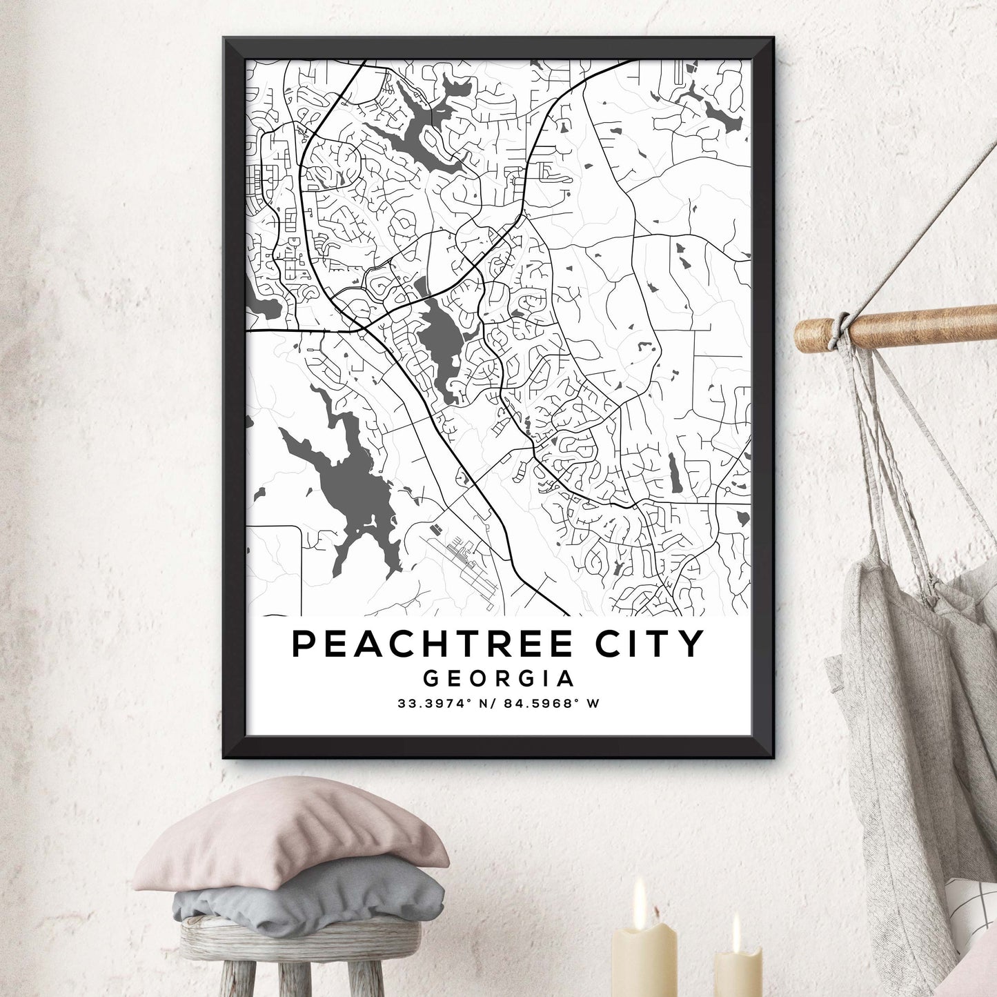 Peachtree-City,Georgia Map Print