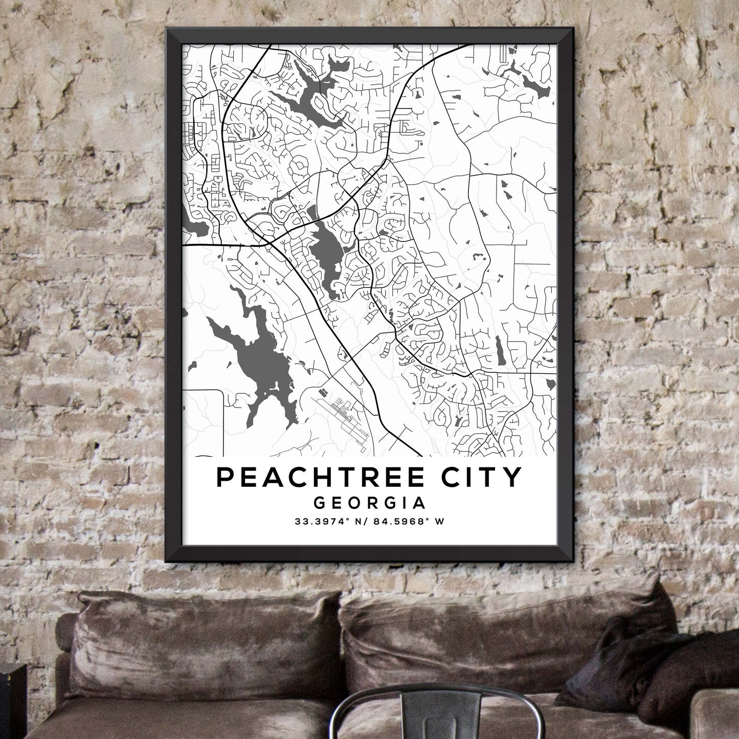 Peachtree-City,Georgia Map Print