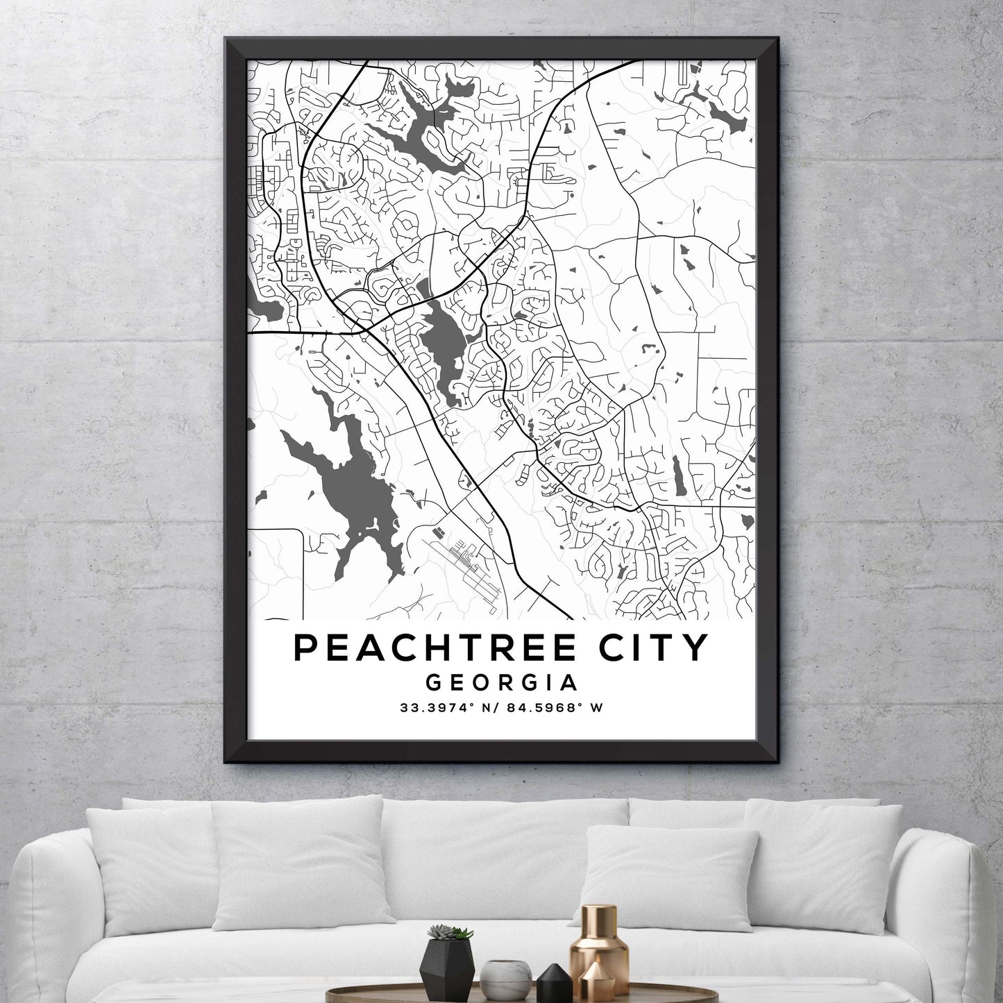 Peachtree-City,Georgia Map Print