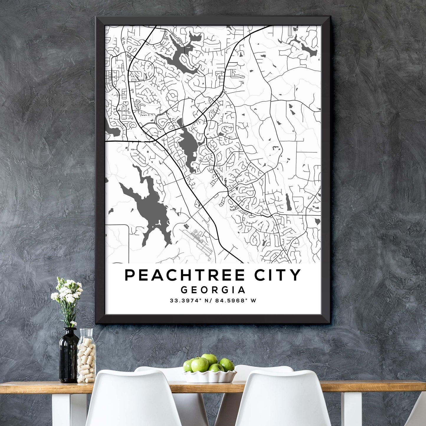 Peachtree-City,Georgia Map Print