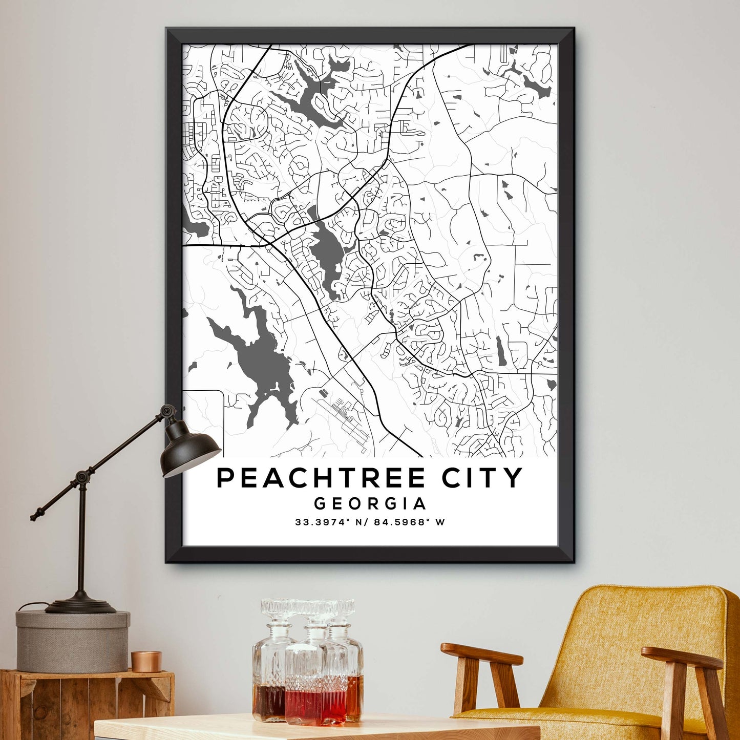 Peachtree-City,Georgia Map Print