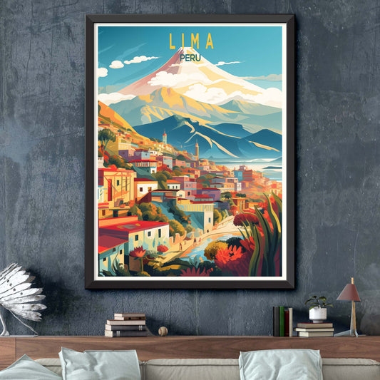 Lima Print, Skyline Watercolor Art Print, Poster, Modern Wall Art