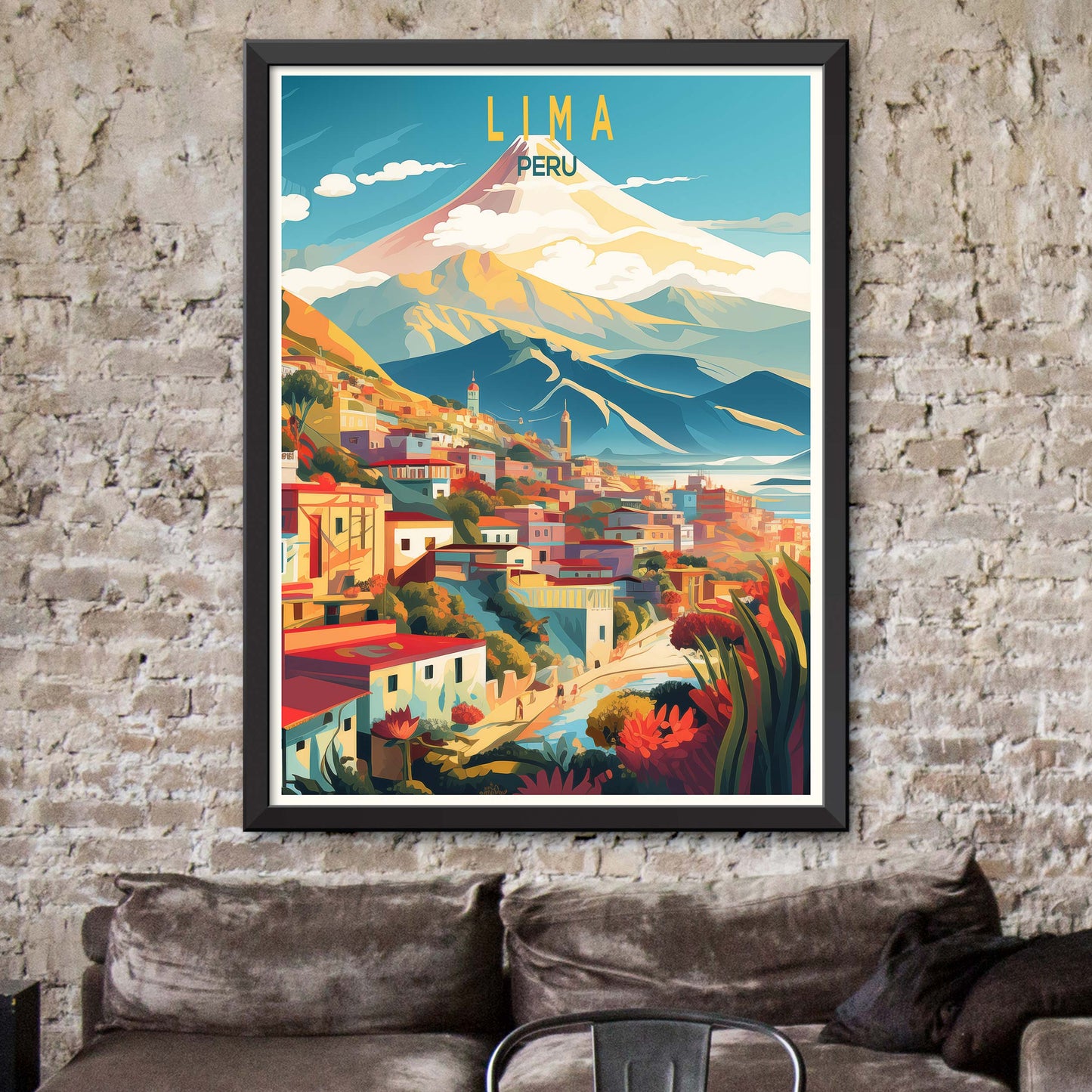 Lima Print, Skyline Watercolor Art Print, Poster, Modern Wall Art