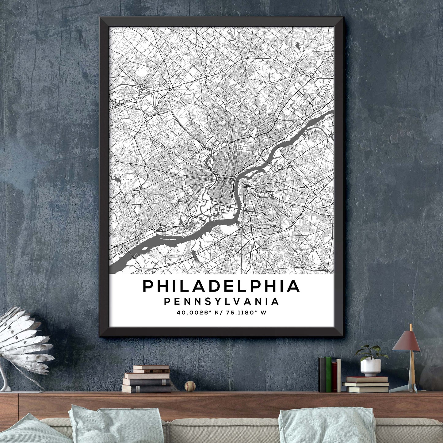 Philadelphia,Pennsylvania Map Print