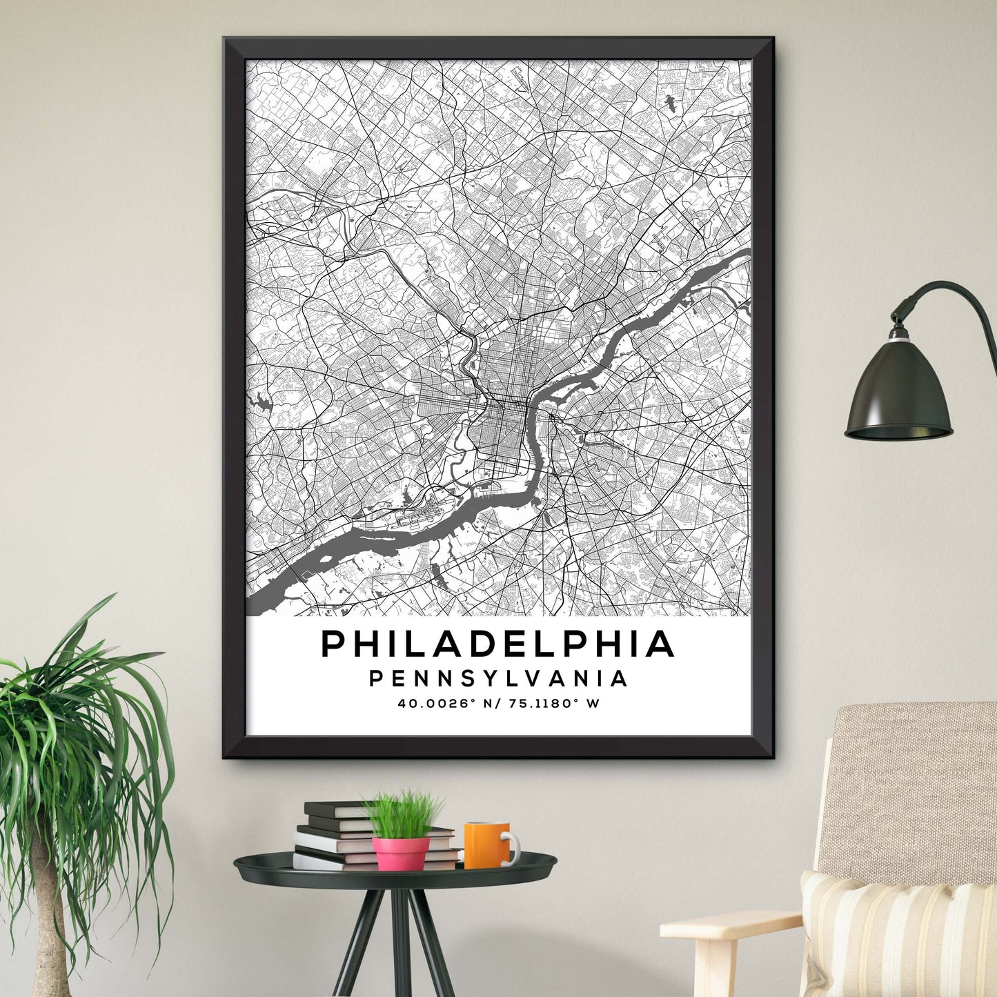 Philadelphia,Pennsylvania Map Print