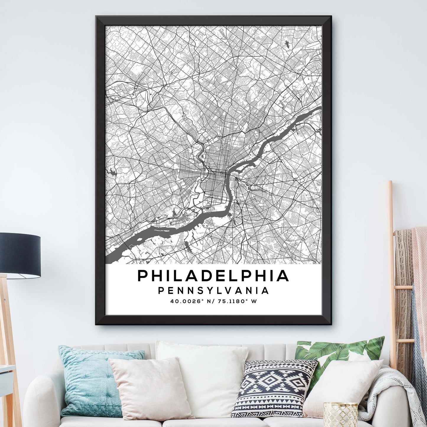 Philadelphia,Pennsylvania Map Print