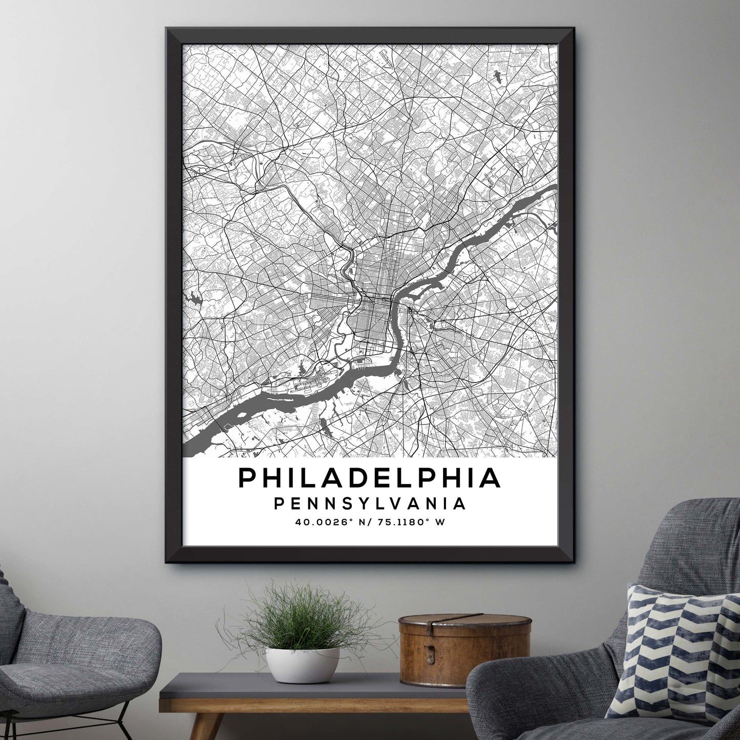 Philadelphia,Pennsylvania Map Print