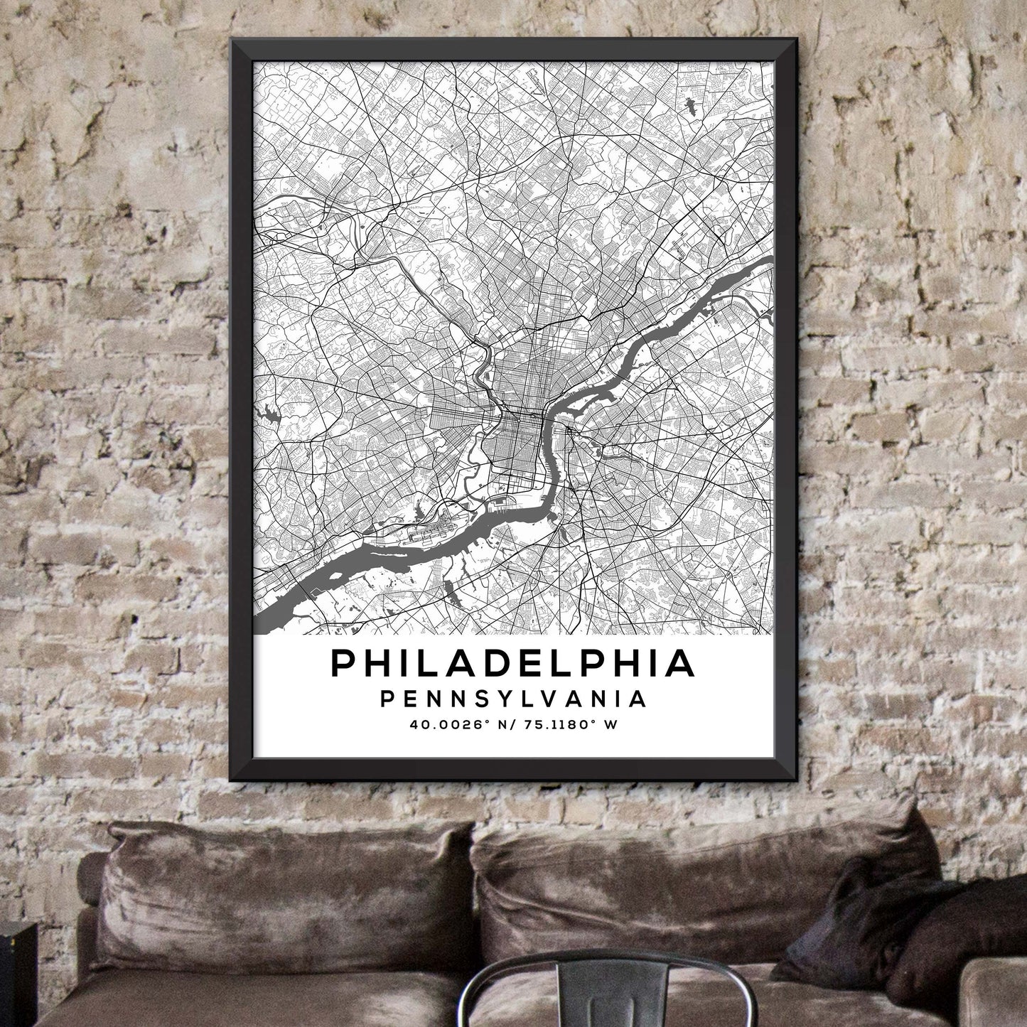 Philadelphia,Pennsylvania Map Print