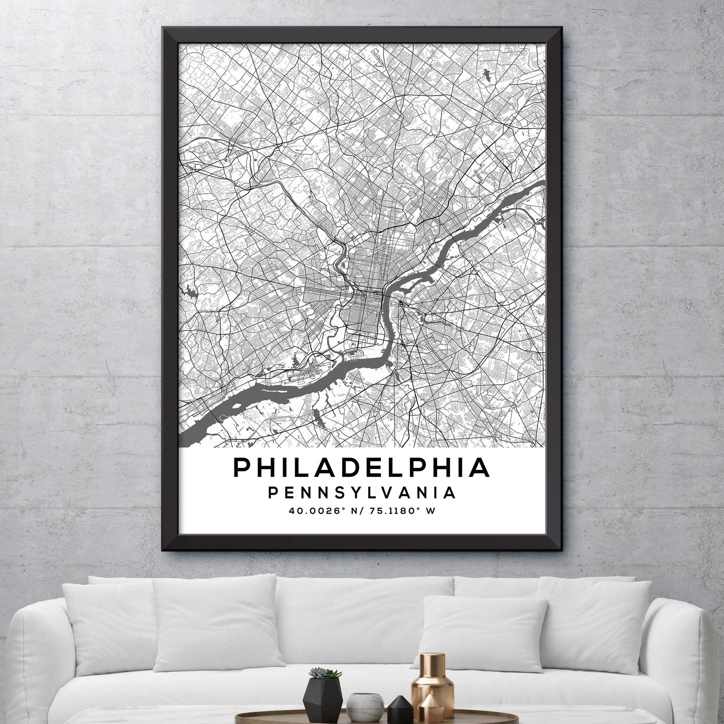 Philadelphia,Pennsylvania Map Print