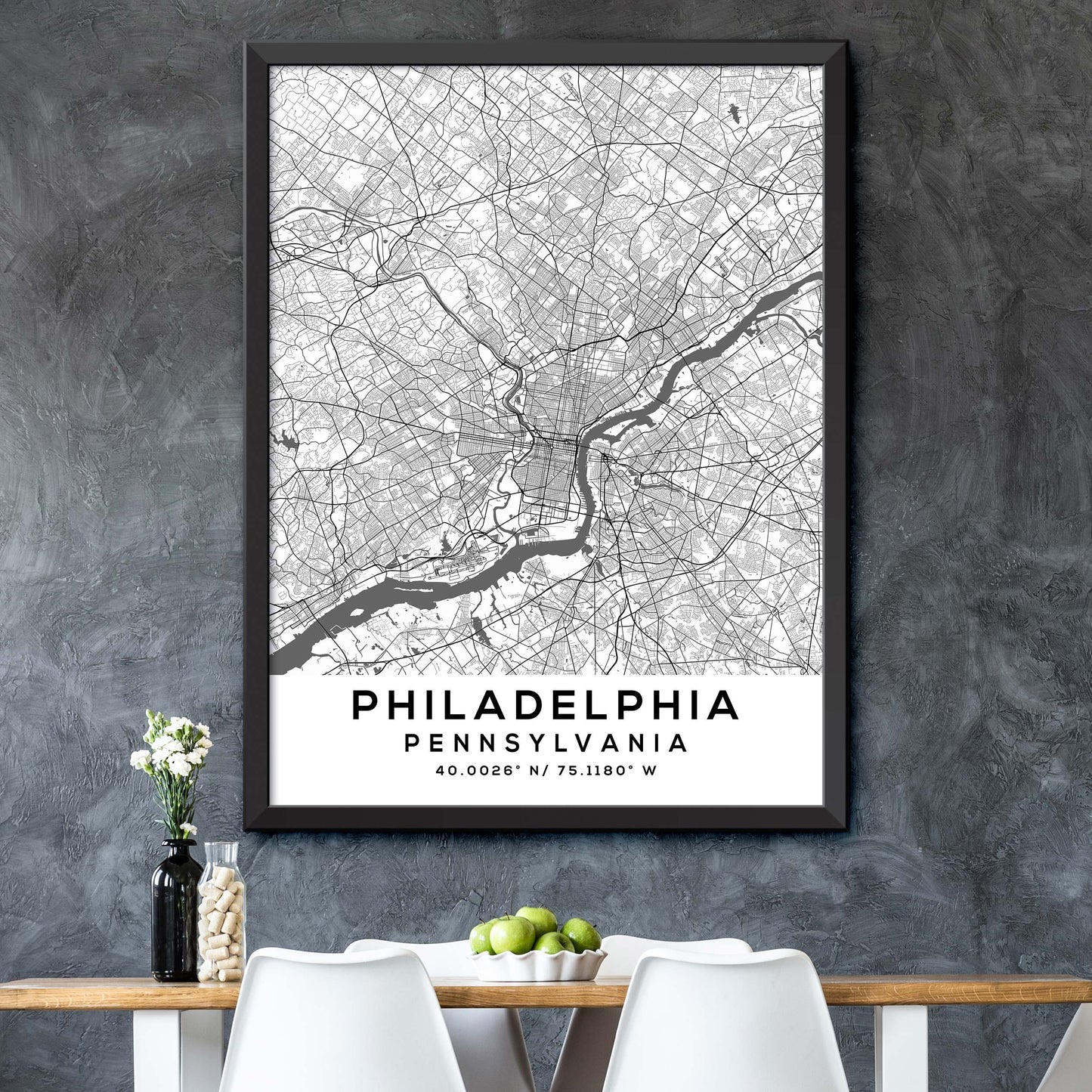 Philadelphia,Pennsylvania Map Print