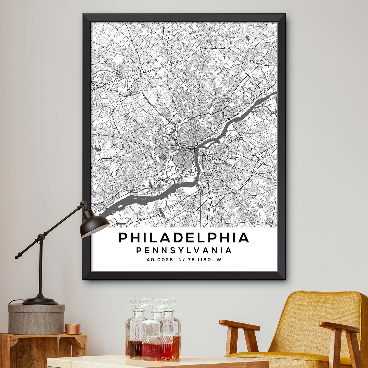 Philadelphia,Pennsylvania Map Print