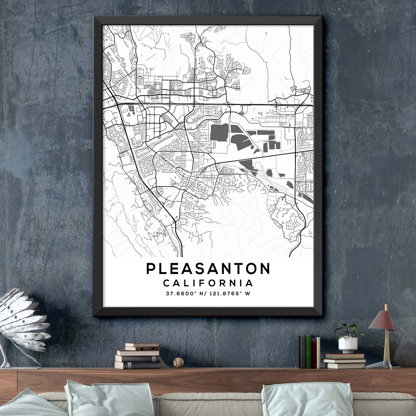 Pleasanton,California Map Print