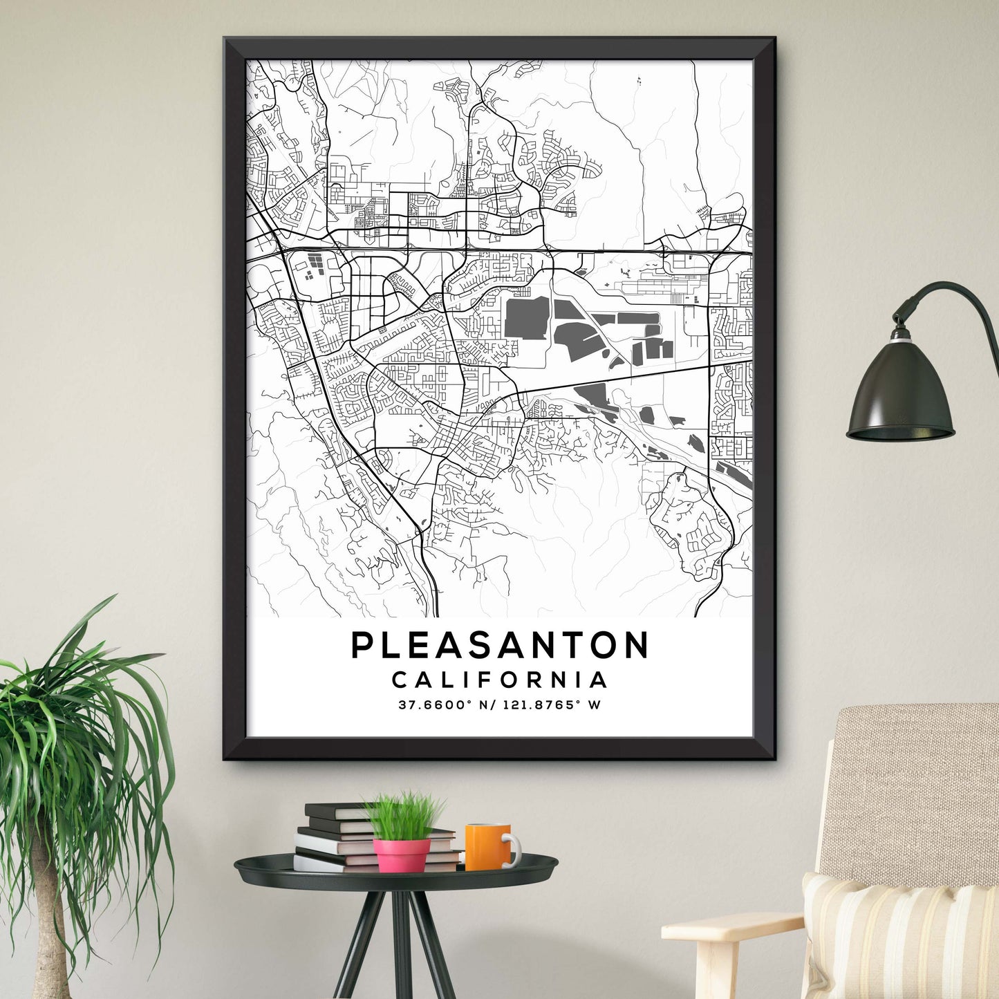 Pleasanton,California Map Print