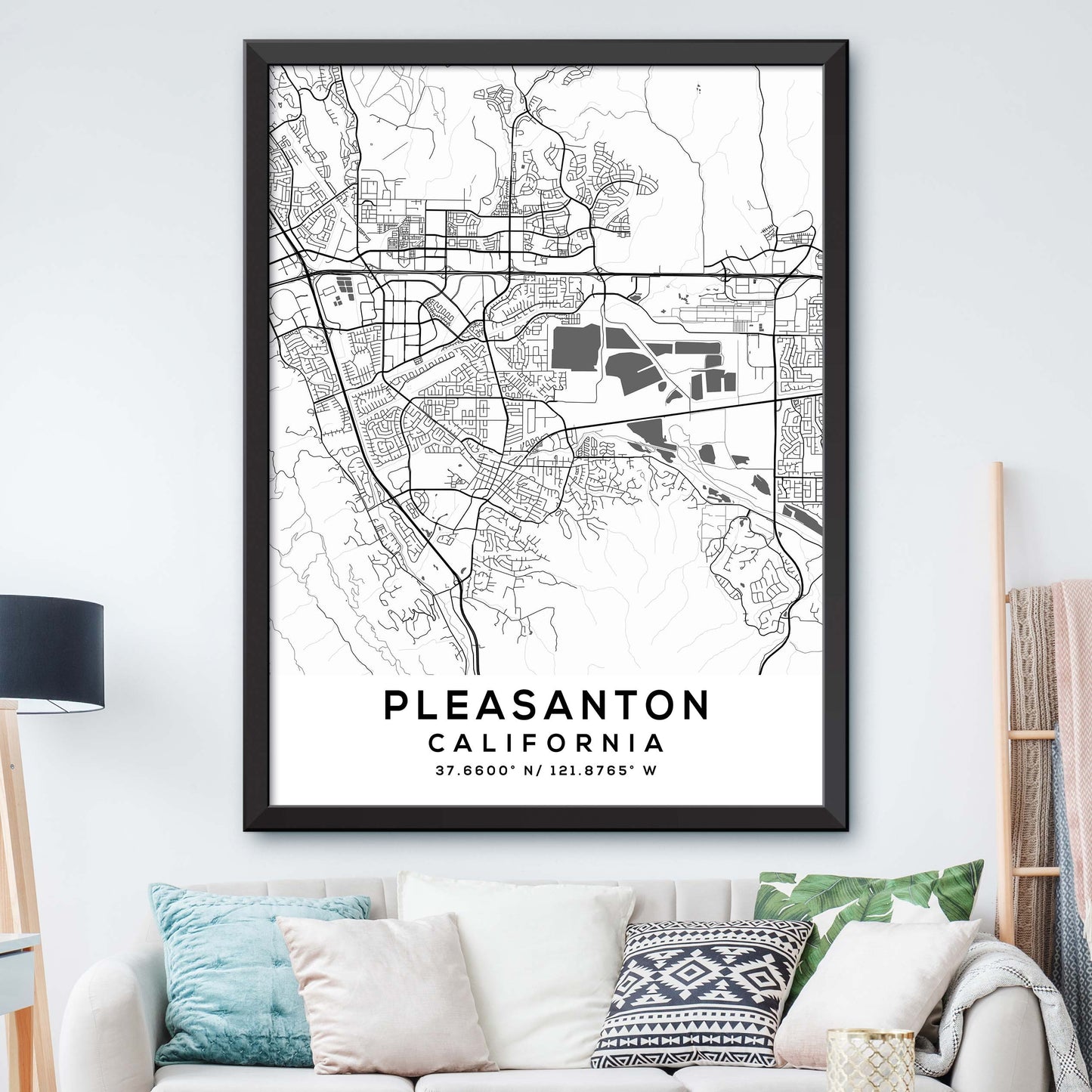 Pleasanton,California Map Print