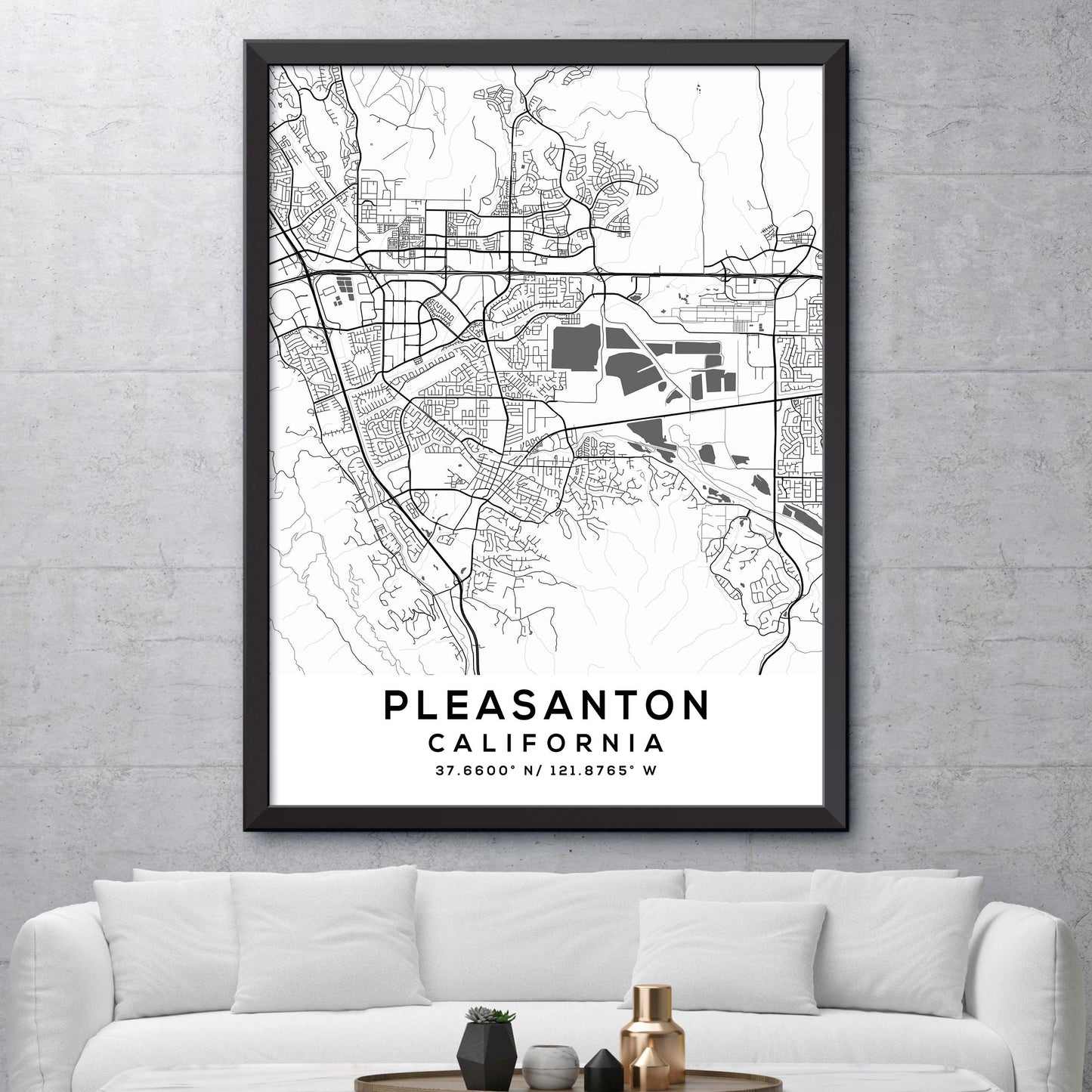 Pleasanton,California Map Print