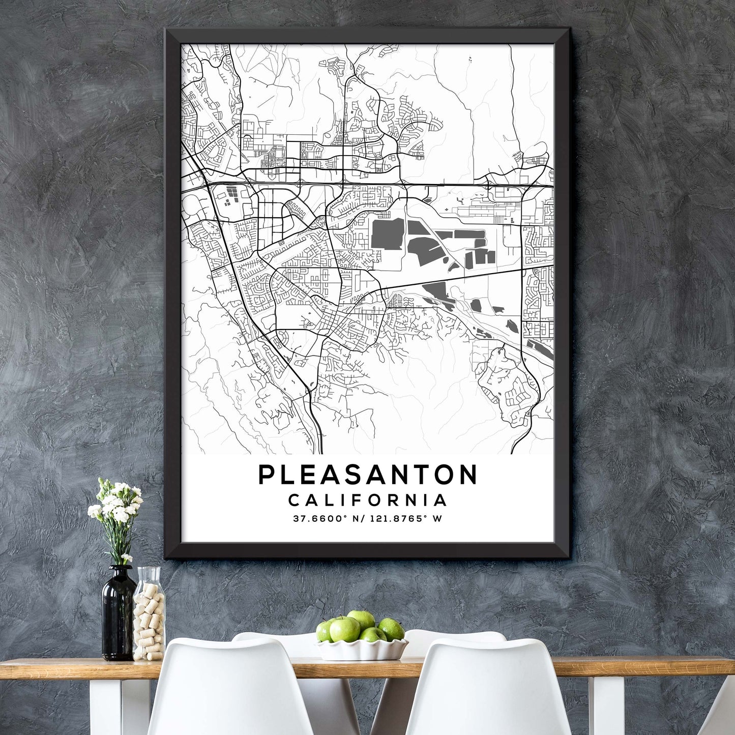 Pleasanton,California Map Print