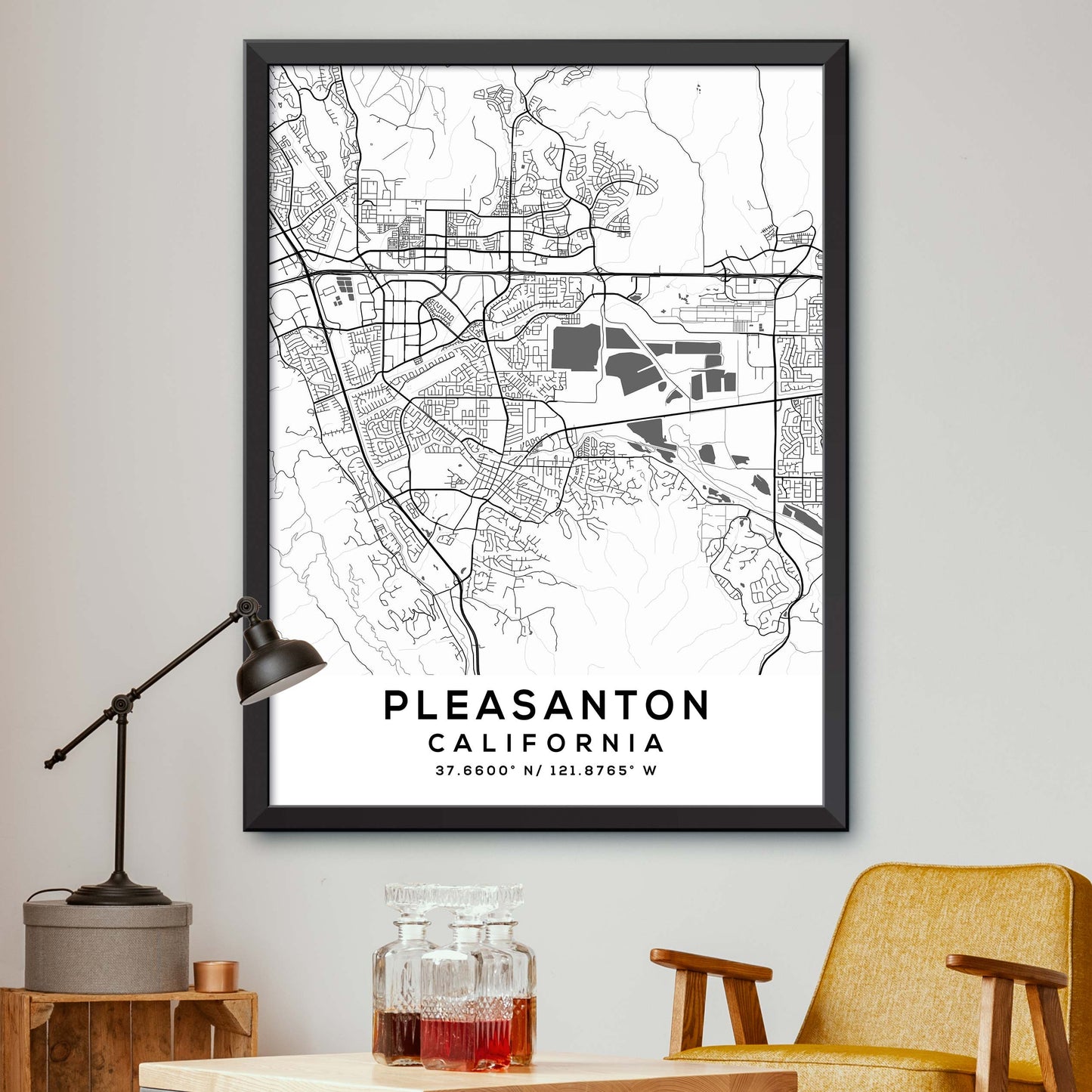 Pleasanton,California Map Print