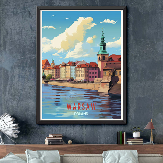 Poland_Warsaw, Travel Poster, Print, Wall Decor, Illustration Art