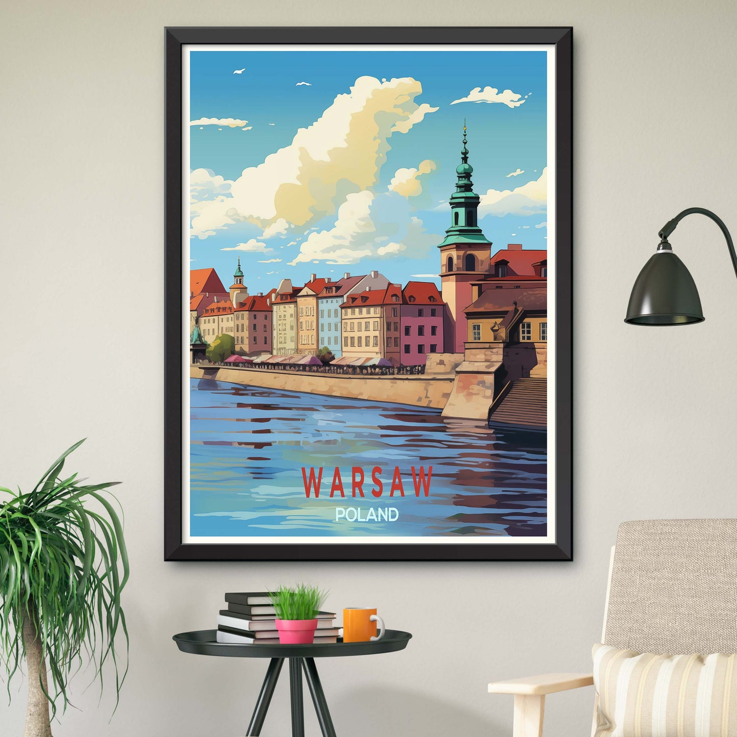 Poland_Warsaw, Travel Poster, Print, Wall Decor, Illustration Art